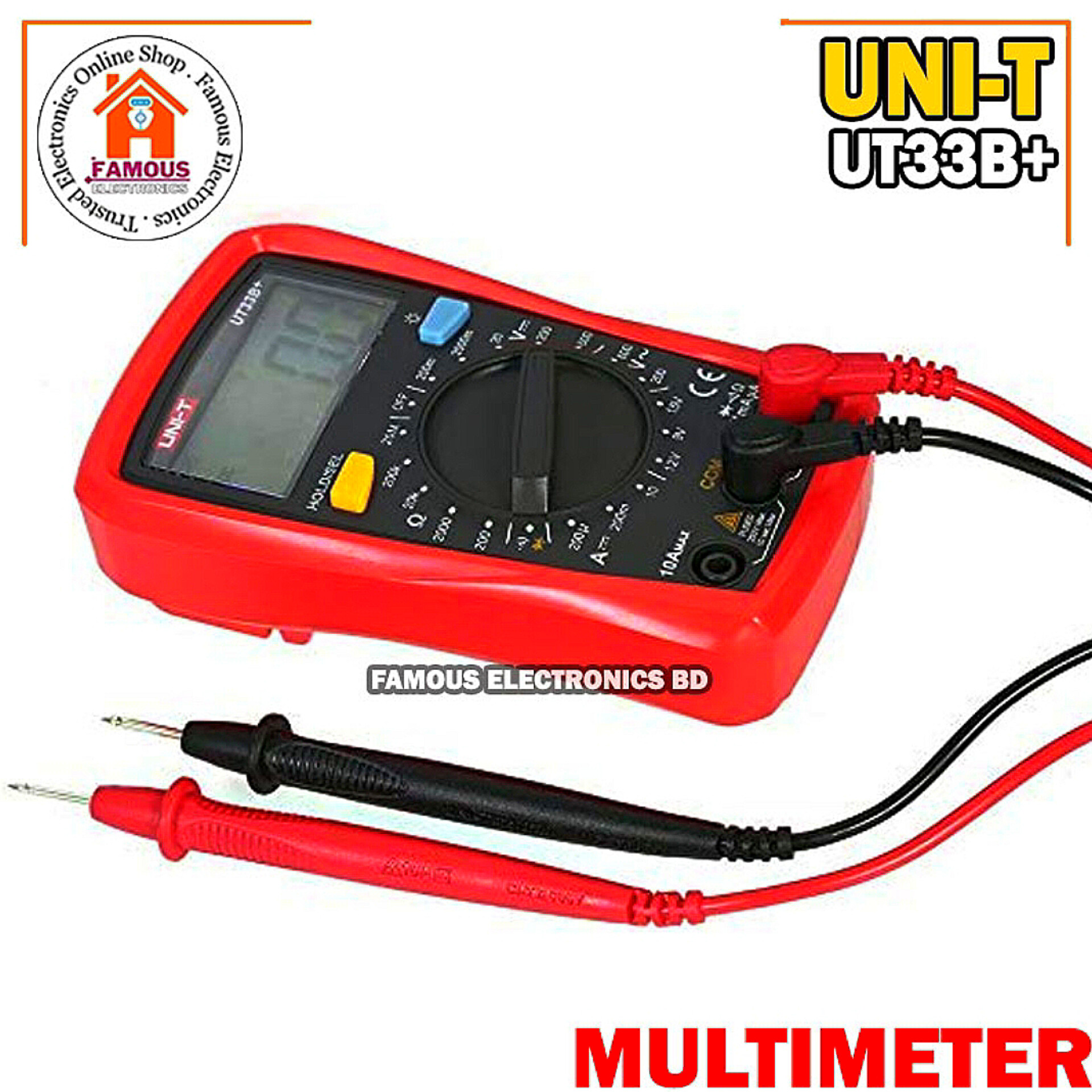 UNI-T UT33B+ Digital Multimeter AC DC Resistance Frequency Auto Range Meter_img_2