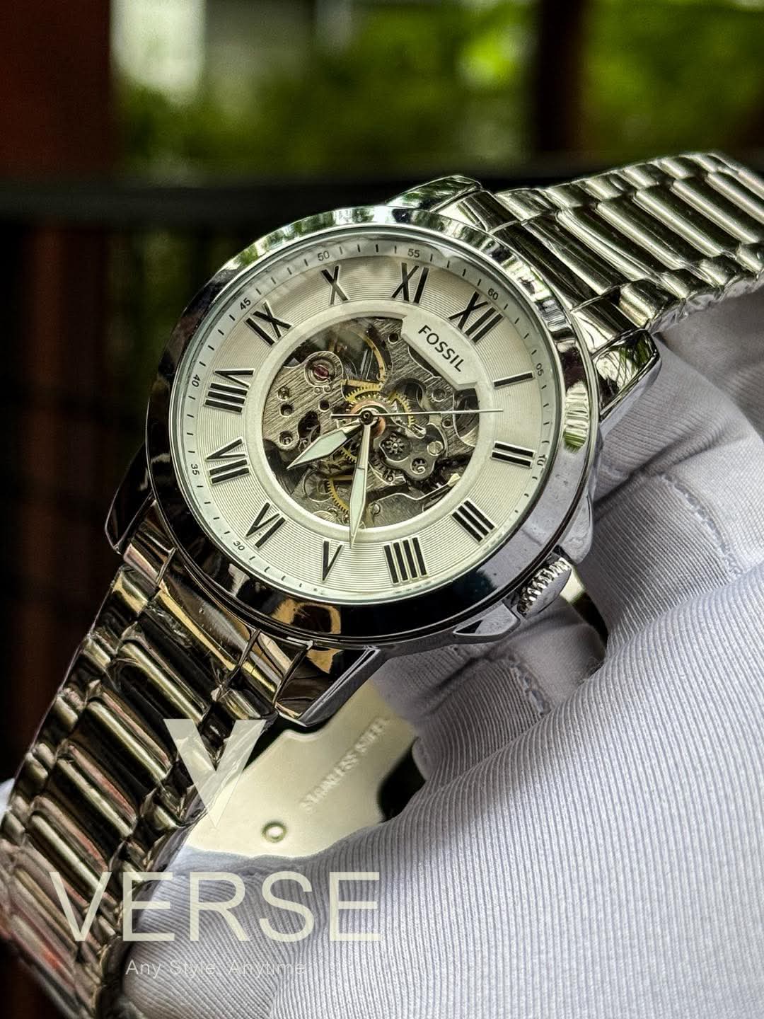 Fossil Auto Chain White Dial