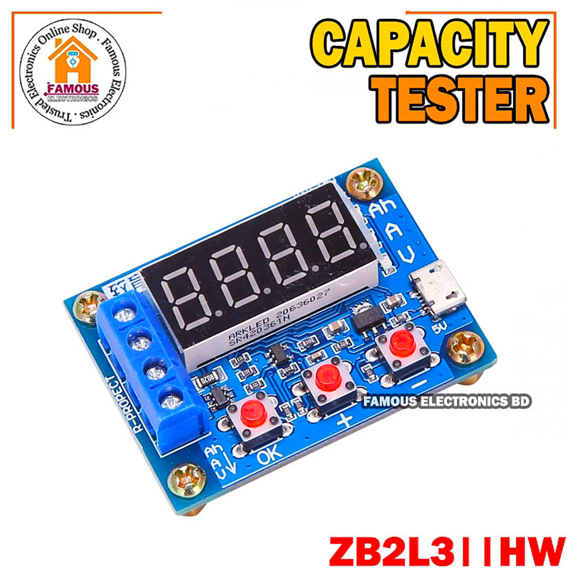 ZB2L3 / HW Battery Capacity Tester LED Digital Display 1.2V ~12V 18650 Lithium Battery Power Supply Test Resistance Lead-acid Capacity Discharge Meter_img_4