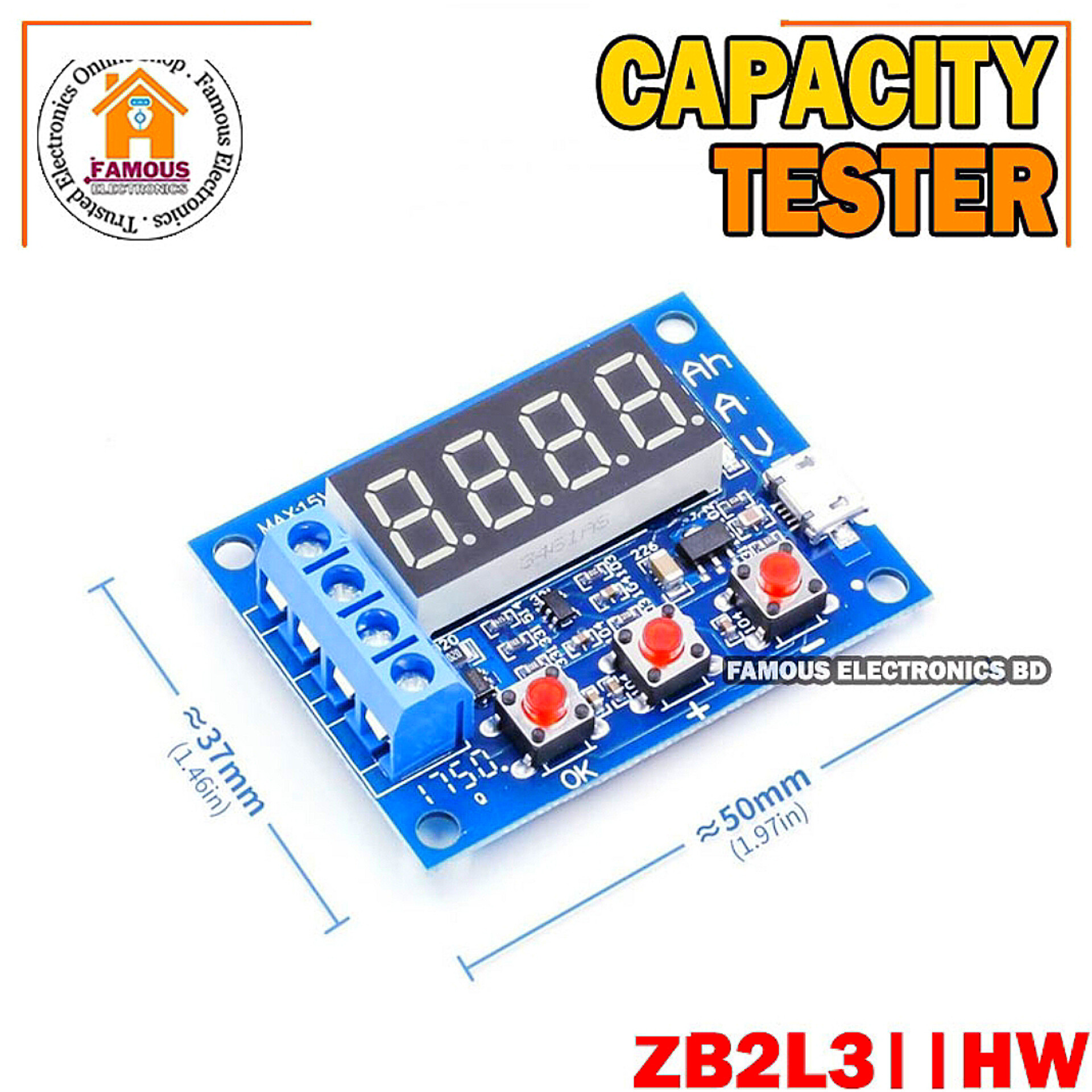 ZB2L3 / HW Battery Capacity Tester LED Digital Display 1.2V ~12V 18650 Lithium Battery Power Supply Test Resistance Lead-acid Capacity Discharge Meter_img_7