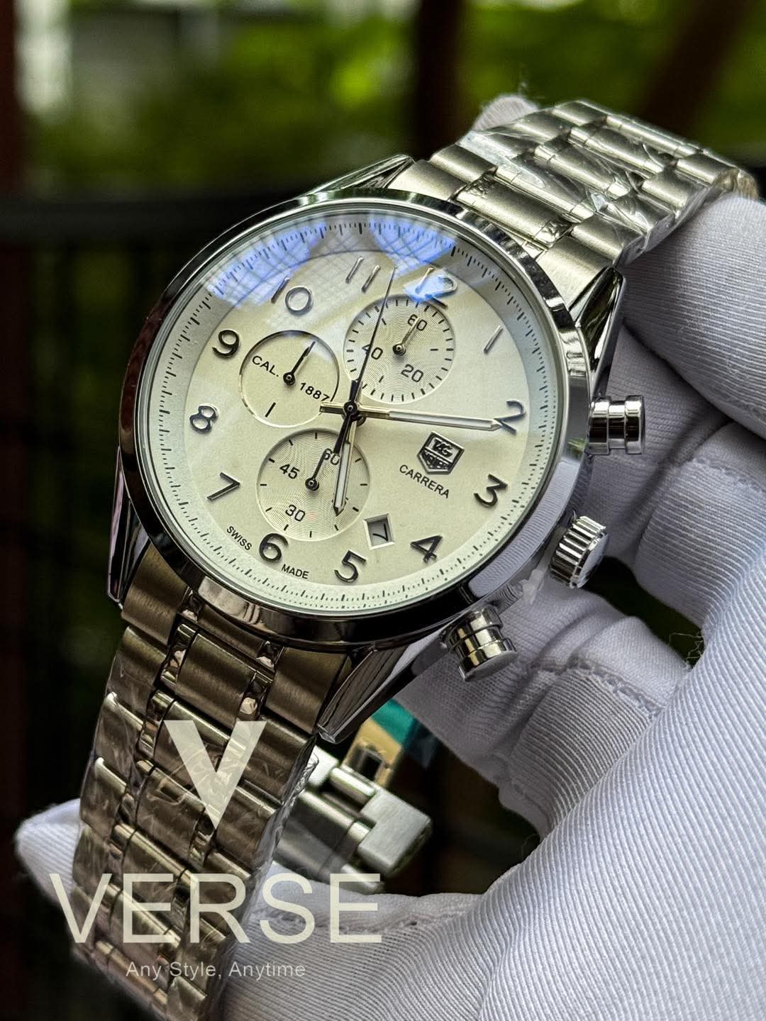 Tag chain number digit white dial