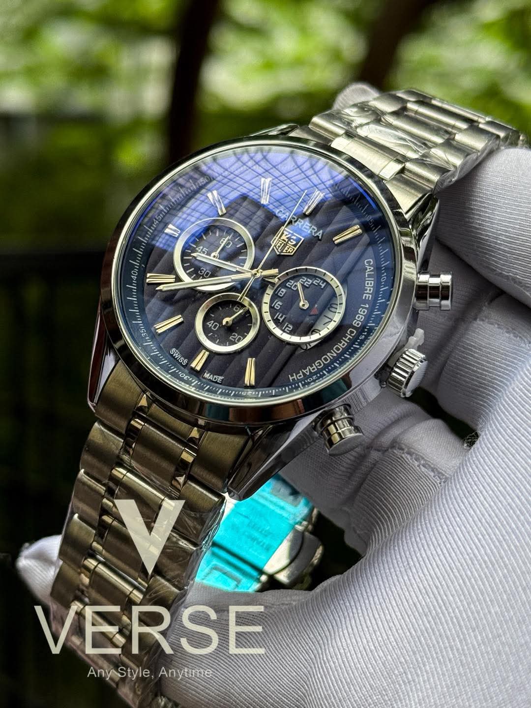 Tag Chain 1969 Full Silver Black Dial