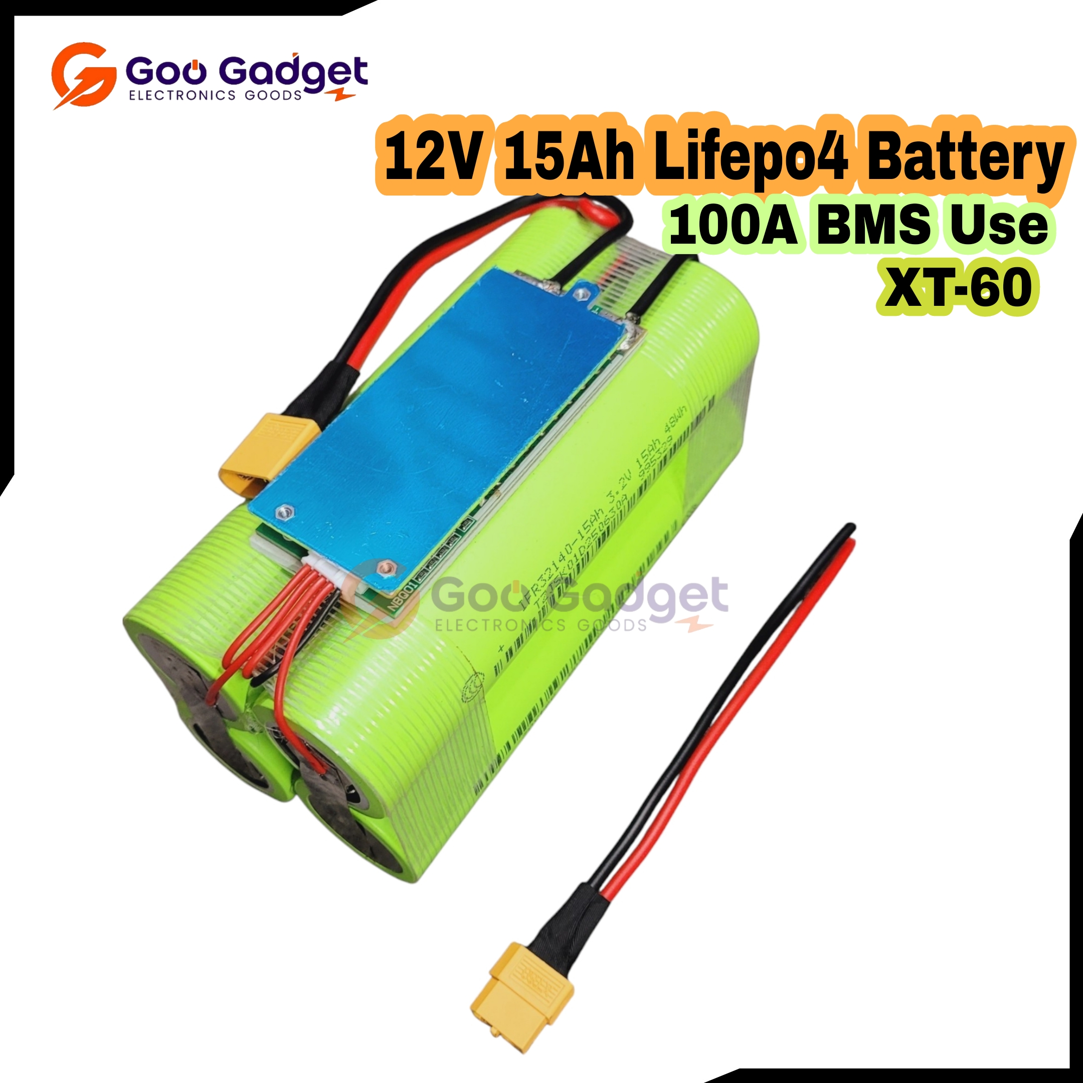4S 12.8V 15Ah LiFePO4 Battery Pack 32140 100A BMS High-Power Backup Pack_img_3