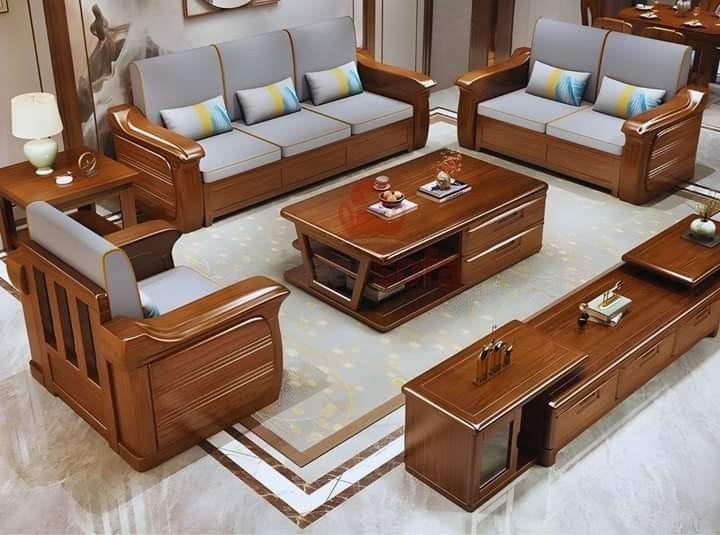Premium Solid Mahogany Sofa Set – WCF-Code-SF-528