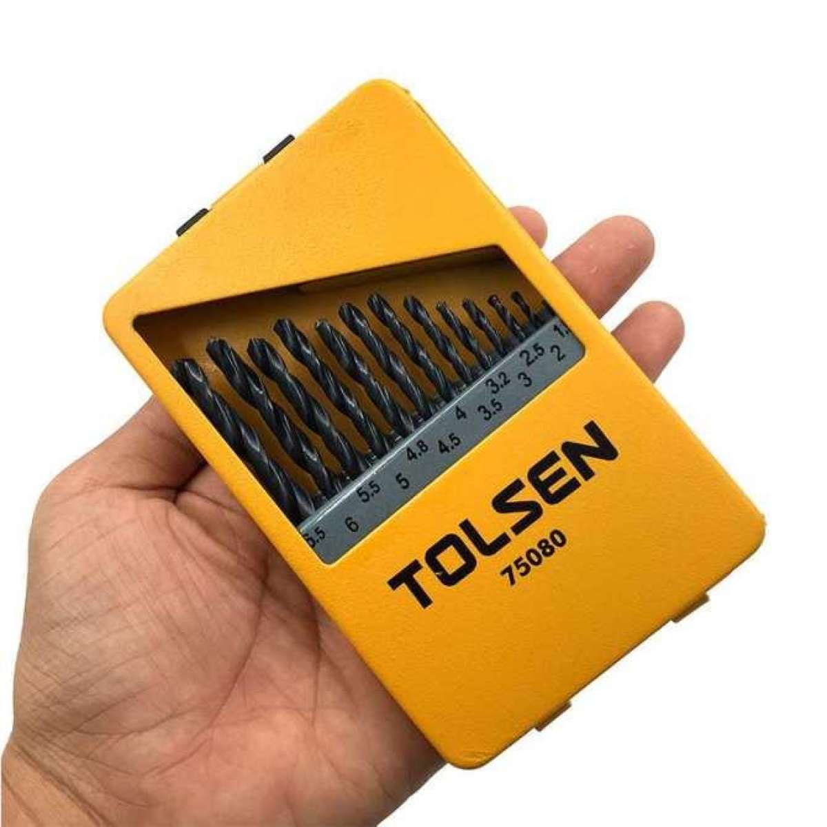 Tolsen 13pcs HSS Twist Drill Bits Set (1.5-6.5MM) with Hard Case 75080_img_2