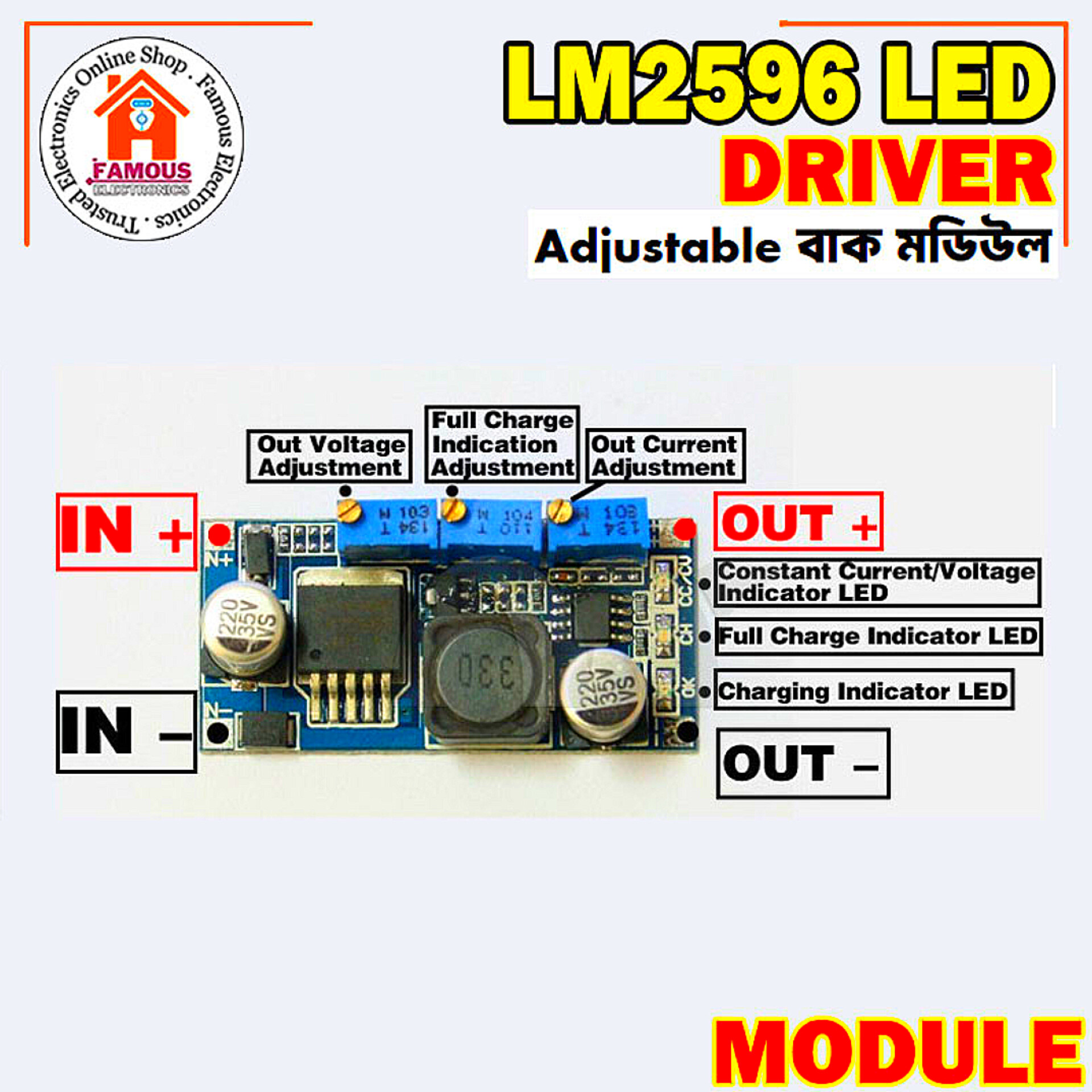 LM2596 LED Driver DC-DC Step-down Adjustable CC/CV Power Supply Module Battery Charger Adjustable LM2596S Constant Current_img_2