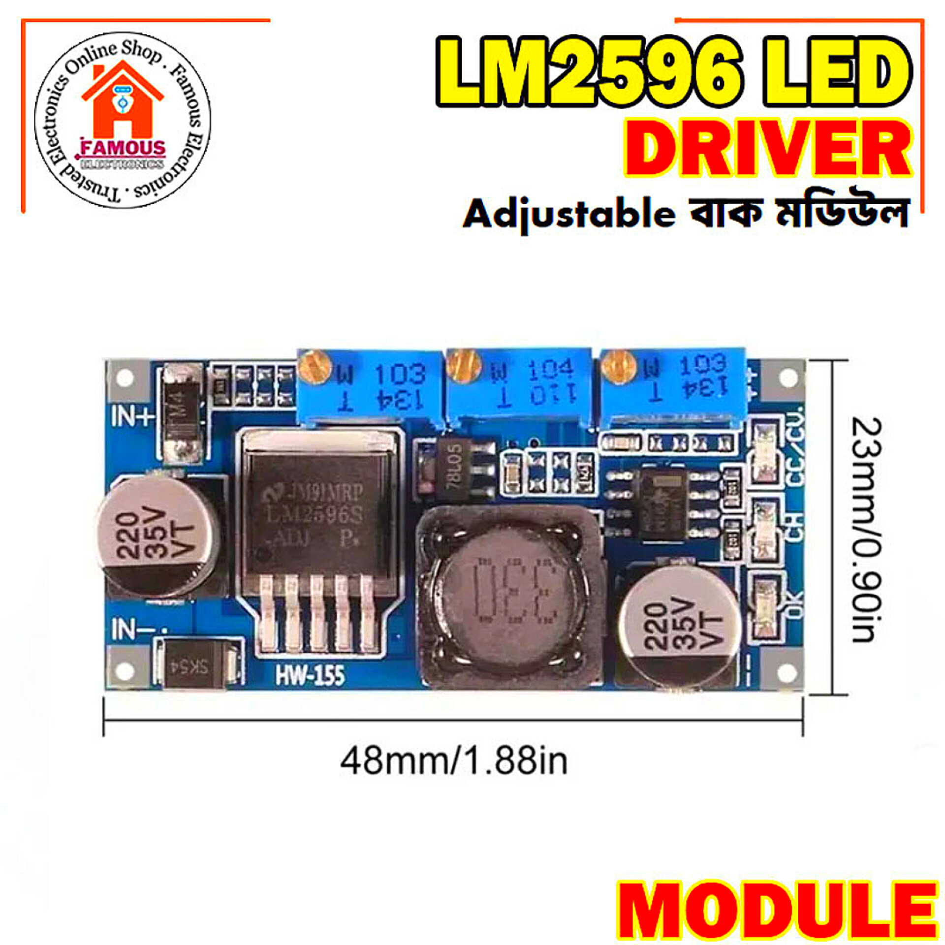 LM2596 LED Driver DC-DC Step-down Adjustable CC/CV Power Supply Module Battery Charger Adjustable LM2596S Constant Current_img_3