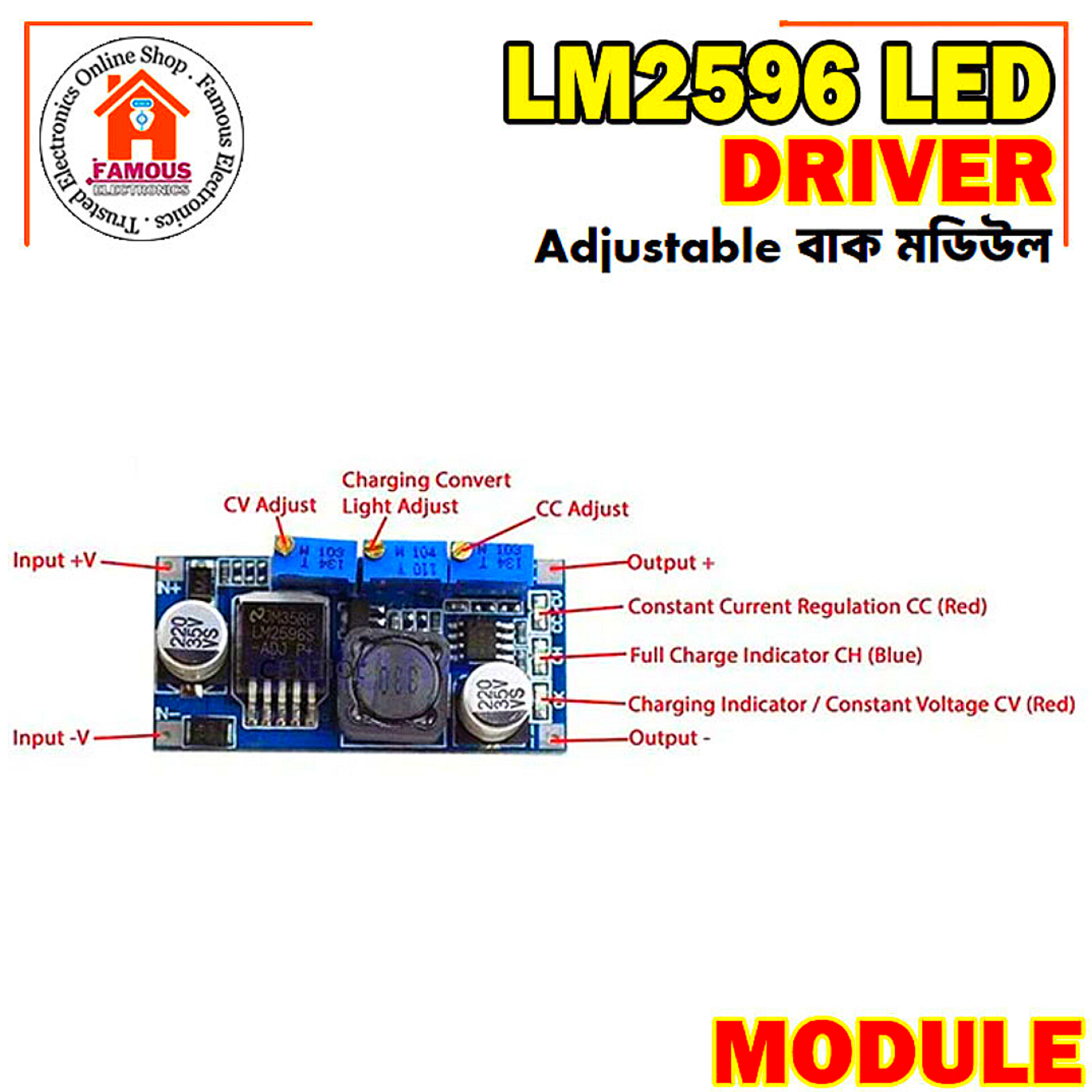 LM2596 LED Driver DC-DC Step-down Adjustable CC/CV Power Supply Module Battery Charger Adjustable LM2596S Constant Current_img_5