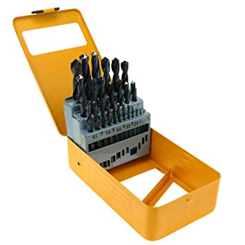 TOLSEN 25pcs HSS High Speed Twist Drill Bits Set (1.5-13MM) w/ Hard Case 75082_img_1
