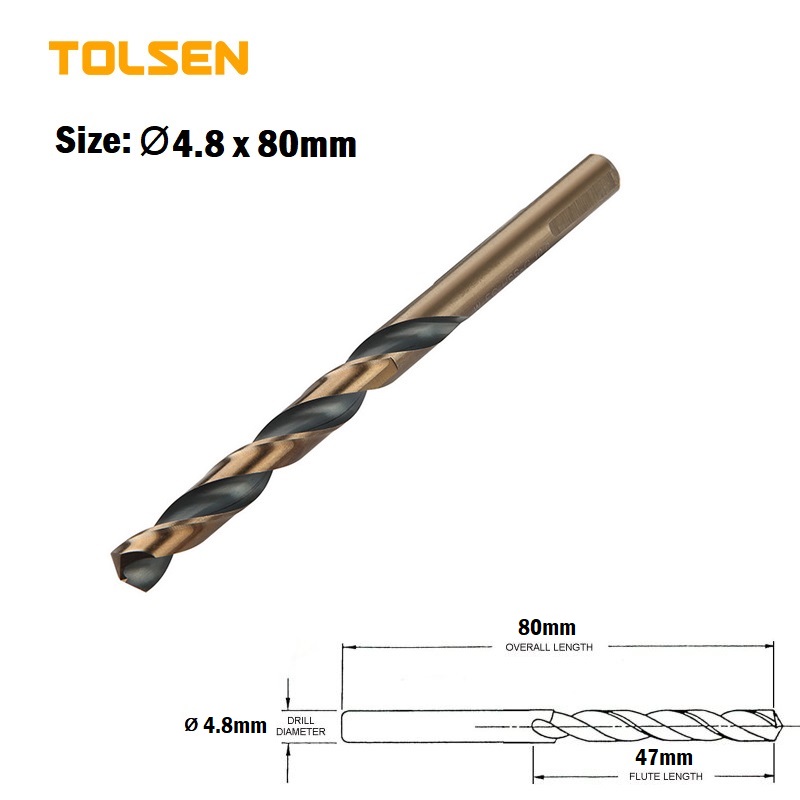 TOLSEN 10pcs Black & Gold HSS Drill Bits ( 1 | 1.5 | 2 | 2.5 | 3 | 3.2 | 3.5 | 4 | 4.2 | 4.5 | 4.8 | 5 | 5.5 | 6 mm ) For Metal and Stainless Industrial Grade_img_11