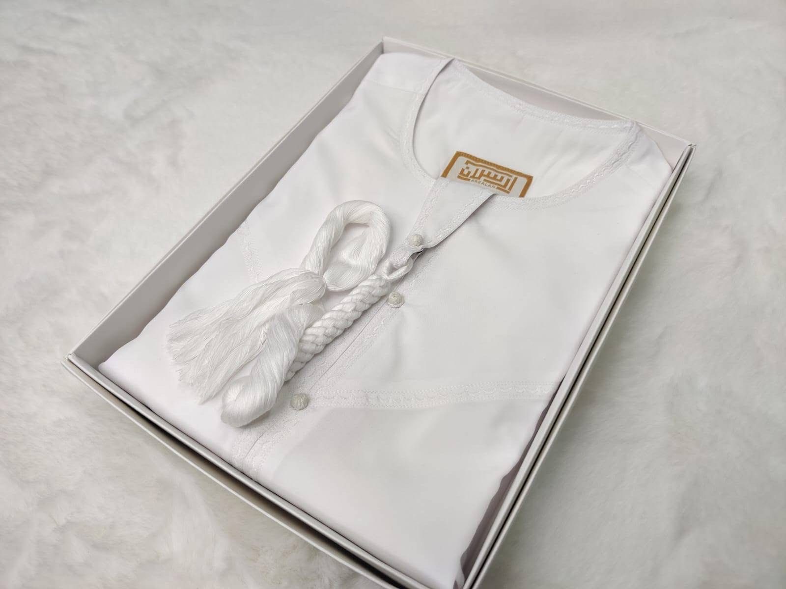 Premium Emirati Thobe No collar - White_img_2