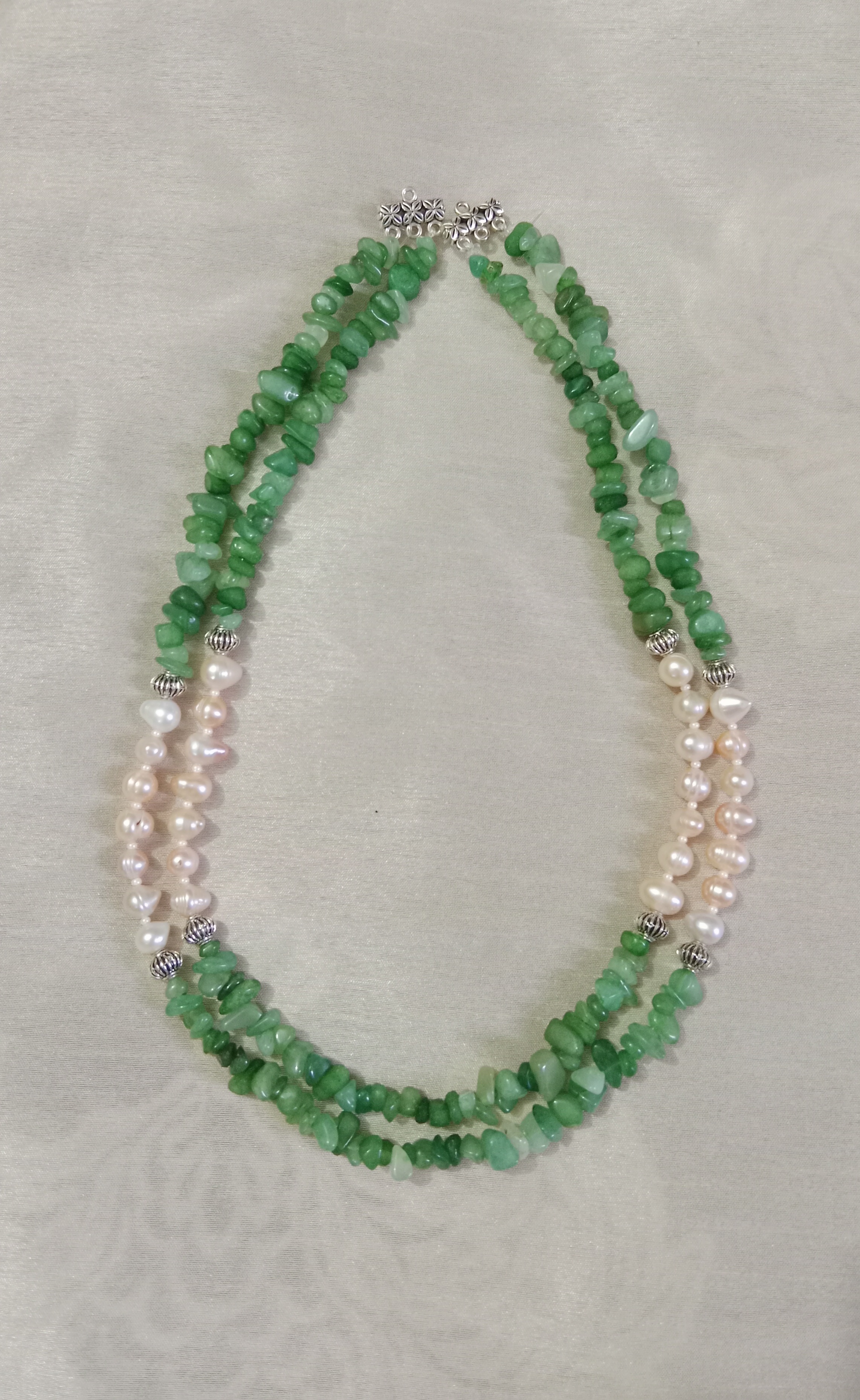 Pearl & coral stone combination neckpiece_img_0