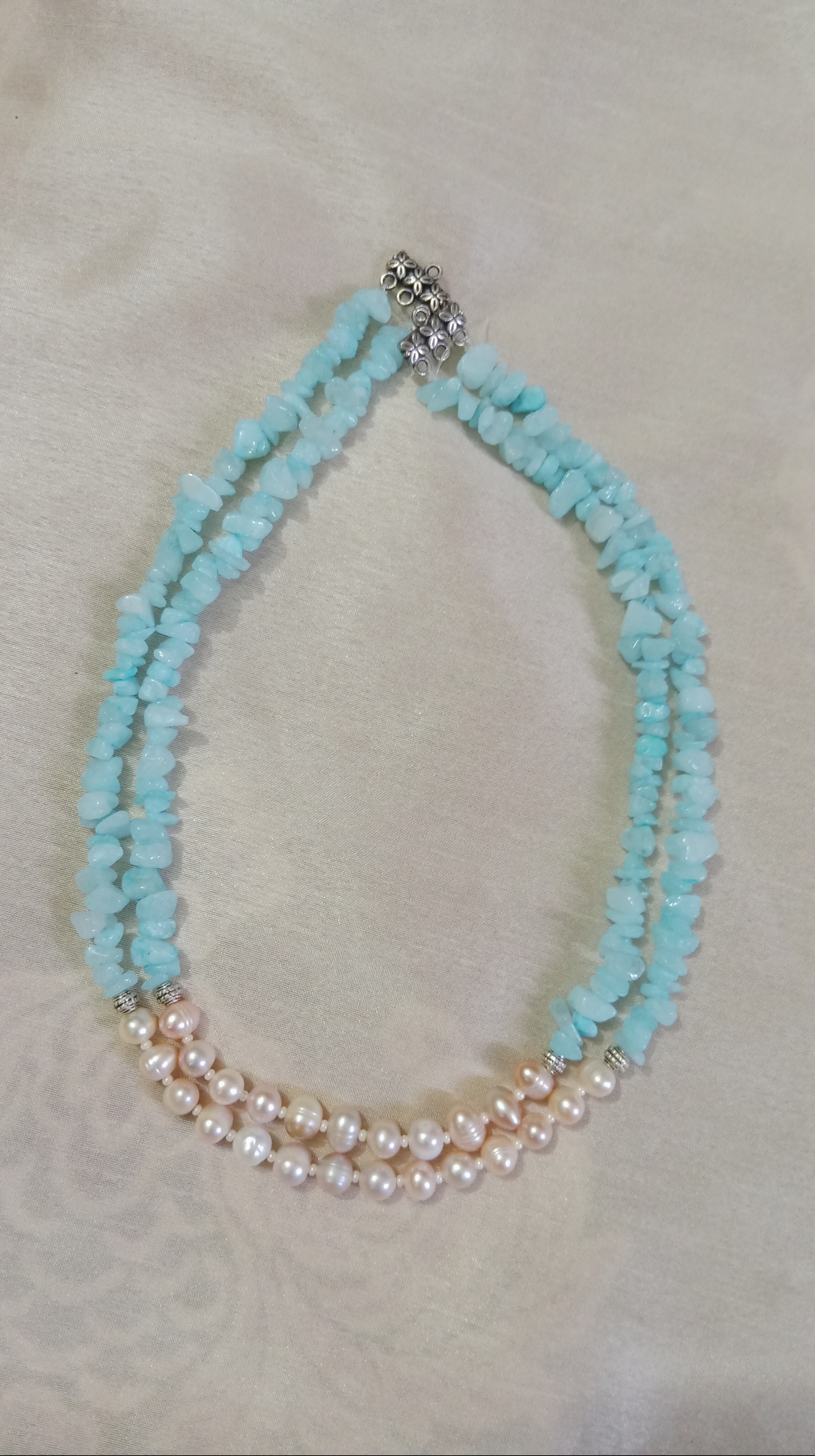Pearl & coral stone combination neckpiece_img_0