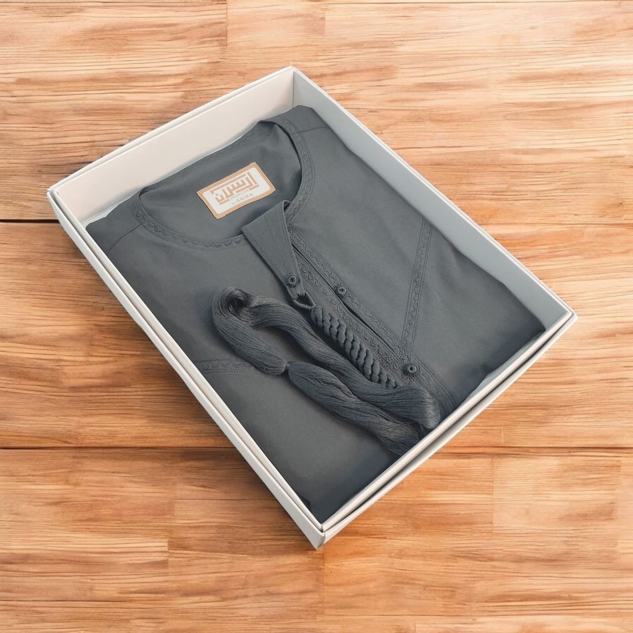 Premium Emirati Thobe No collar - Ash_img_0