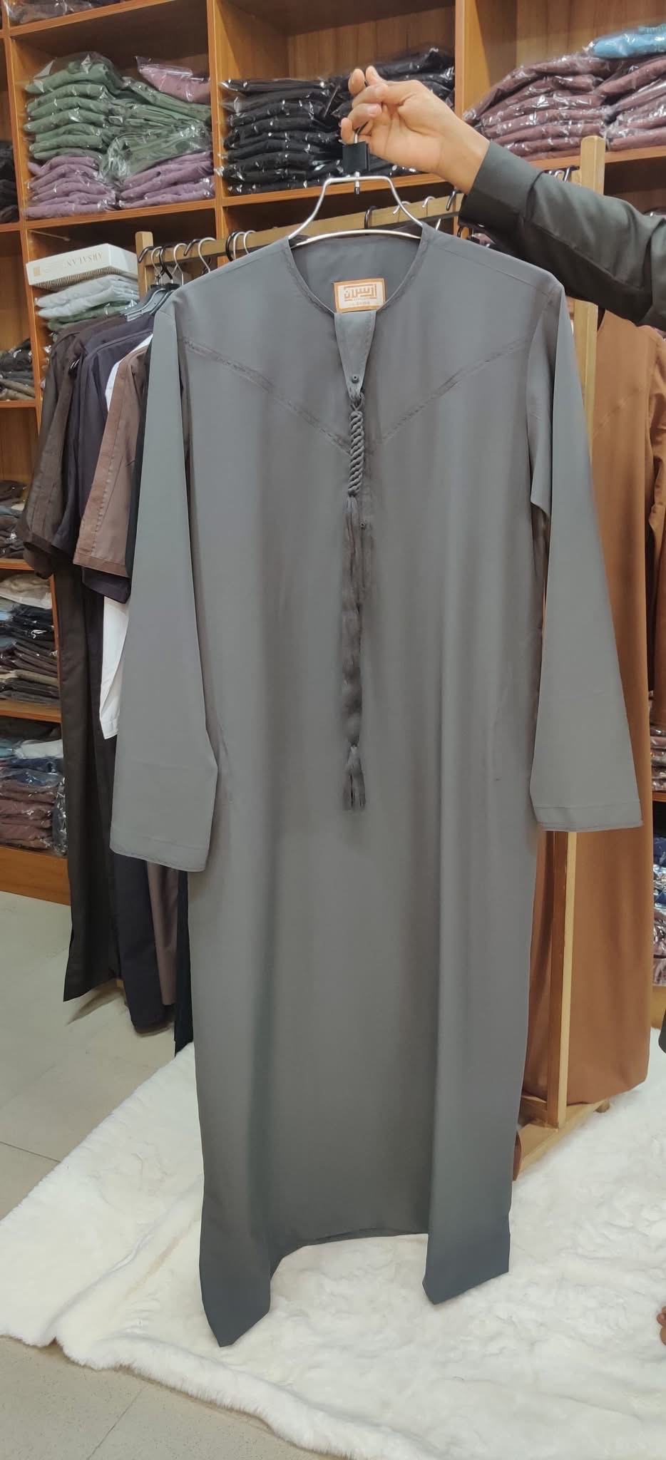 Premium Emirati Thobe No collar - Ash_img_2