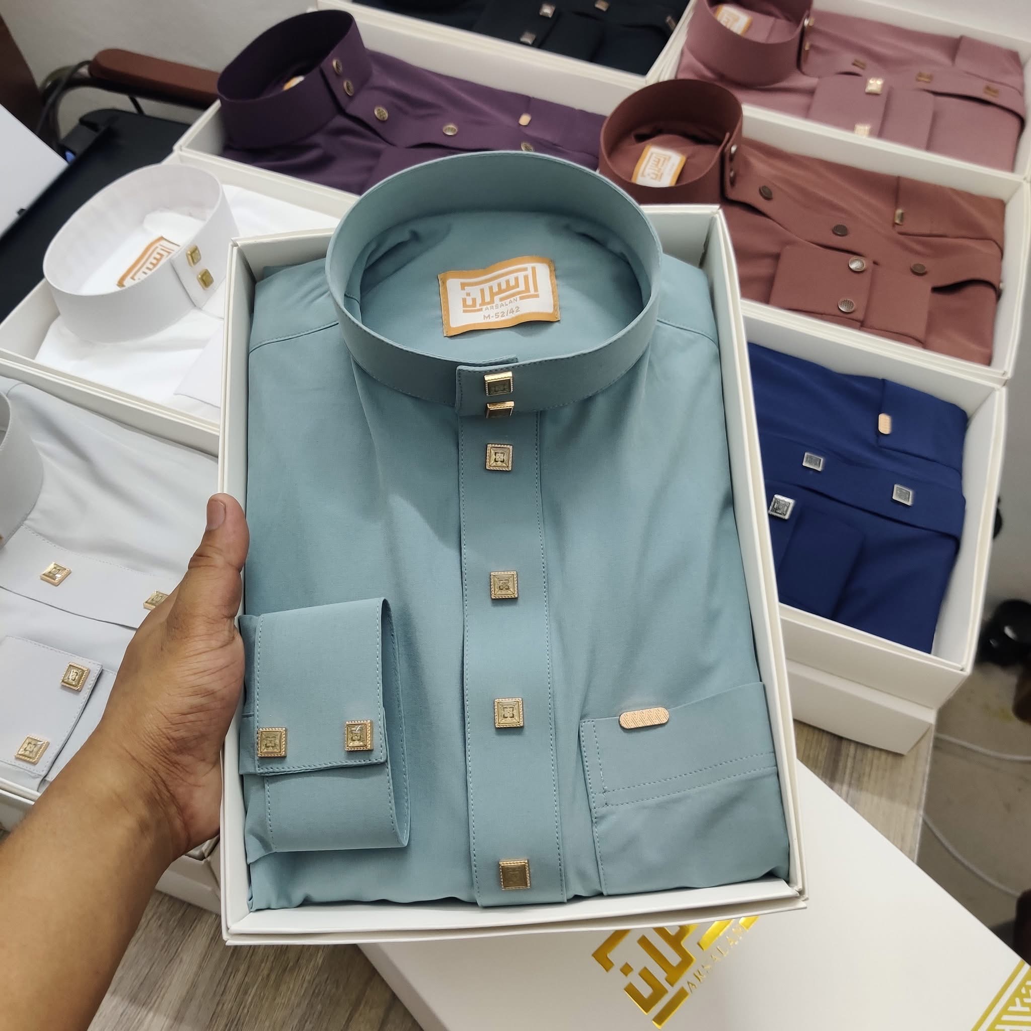 Premium Arabian Jubba Collar - Blue Light Shade_img_1