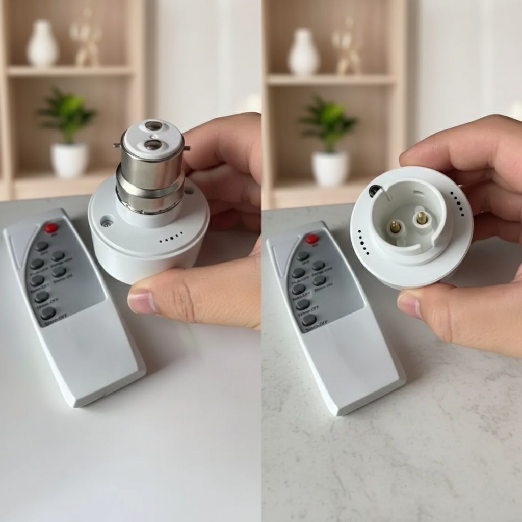 Smart B22 to B22 IR Lamp Holder with Wireless Remote & Timer