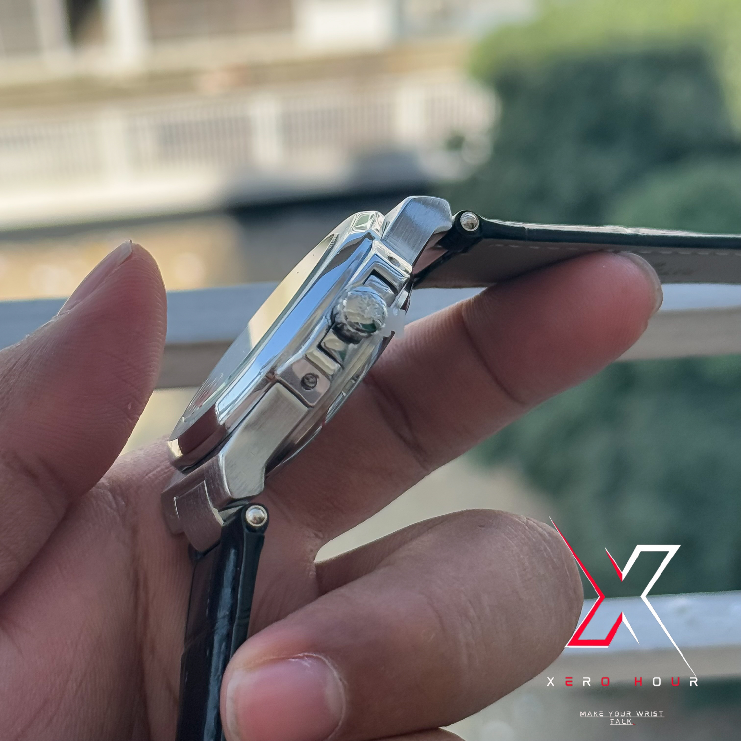 Patek Philippe | Nautilus | Single Tone Leather Belt | White Dial_img_1