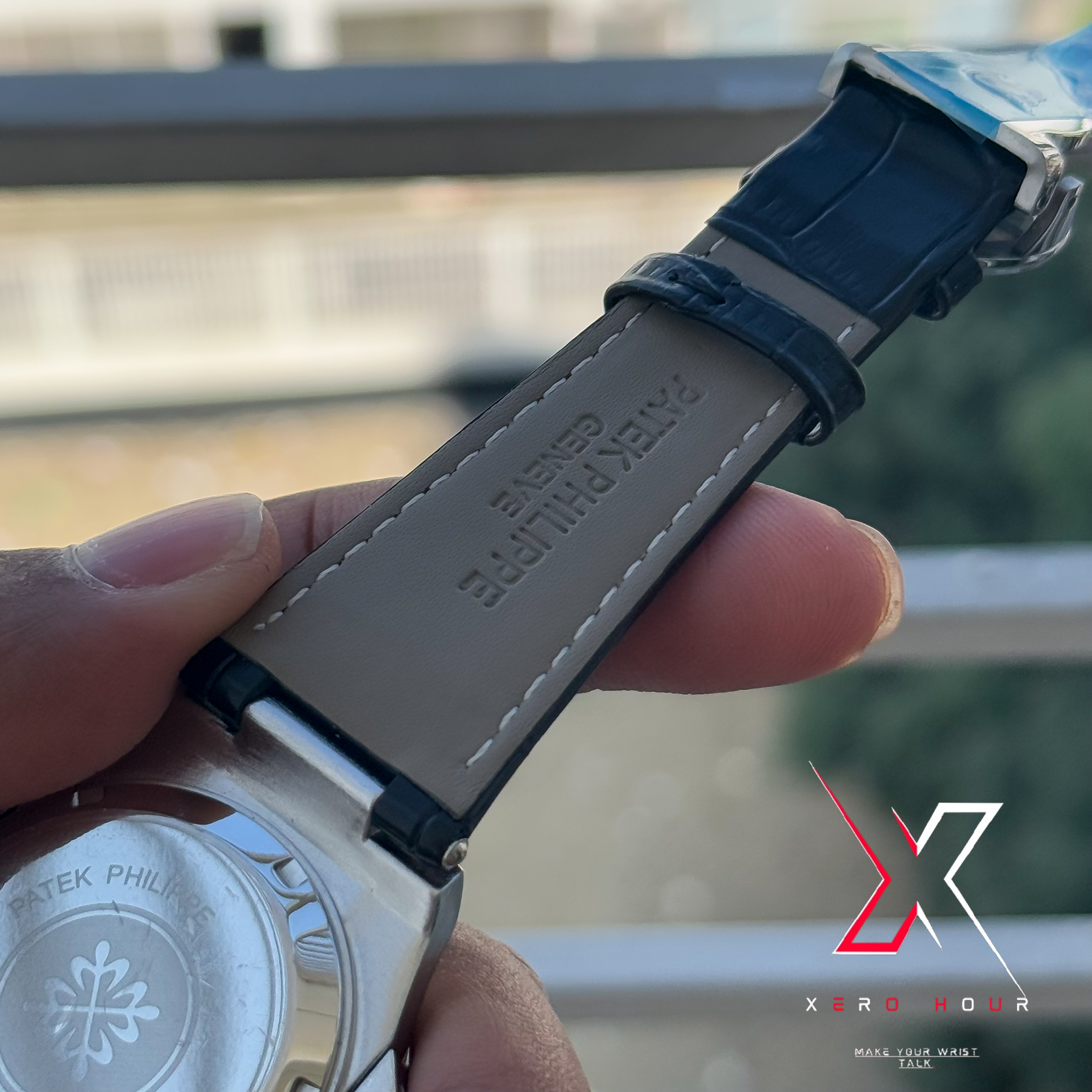 Patek Philippe | Nautilus | Single Tone Leather Belt | White Dial_img_2