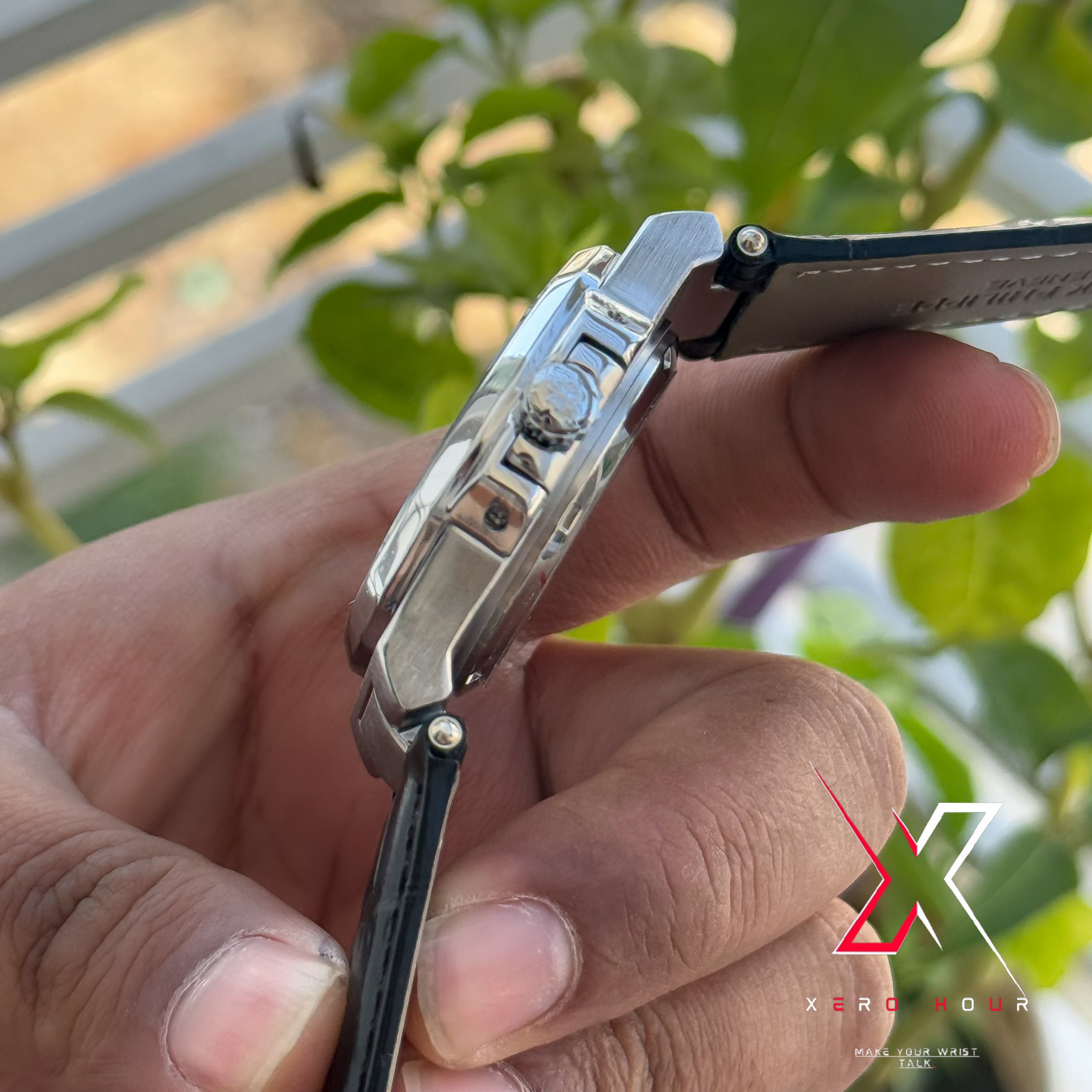 Patek Philippe | Nautilus | Single Tone Leather Belt | White Dial_img_5