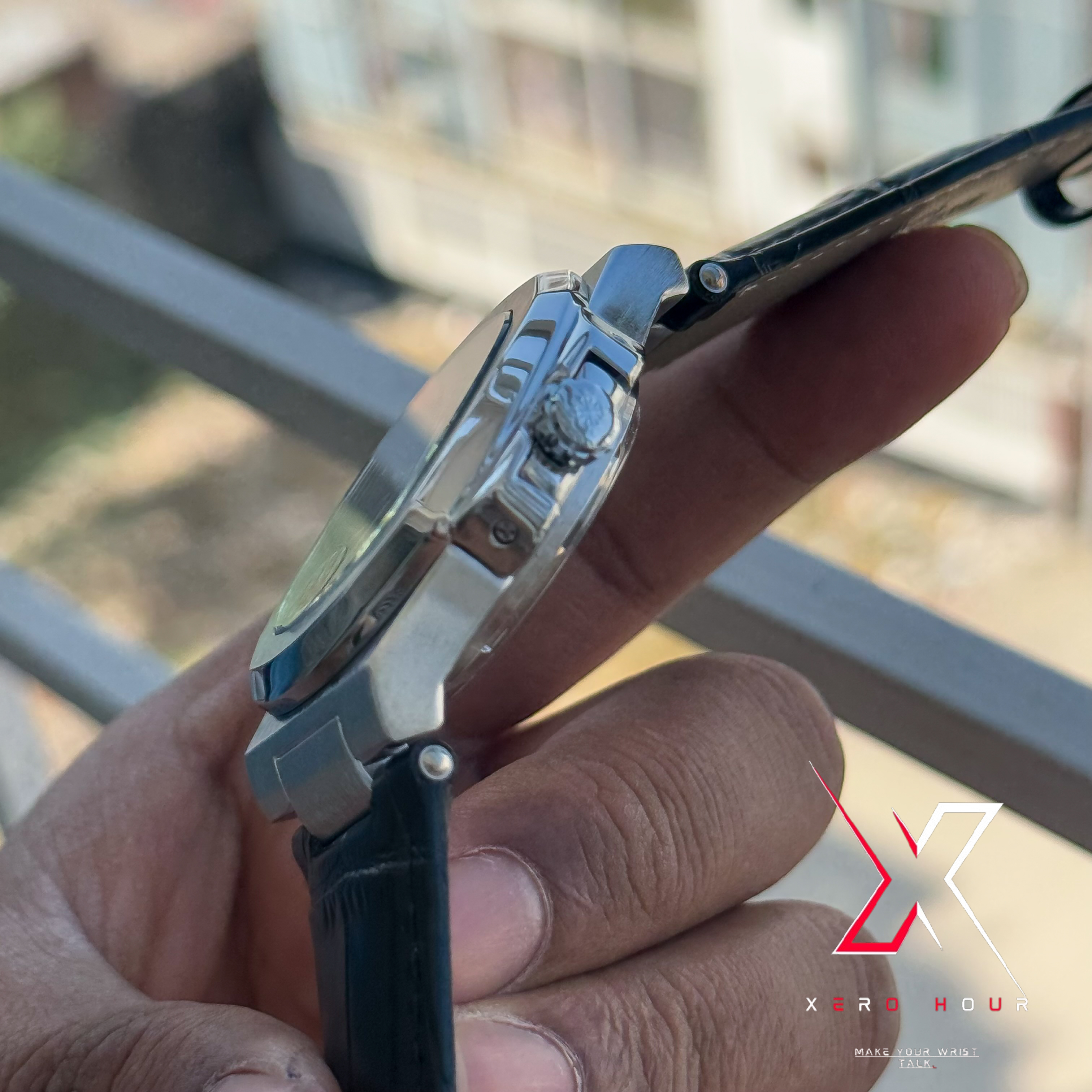 Patek philippe | AA grade | Black Leather betl | Blue Dial_img_7