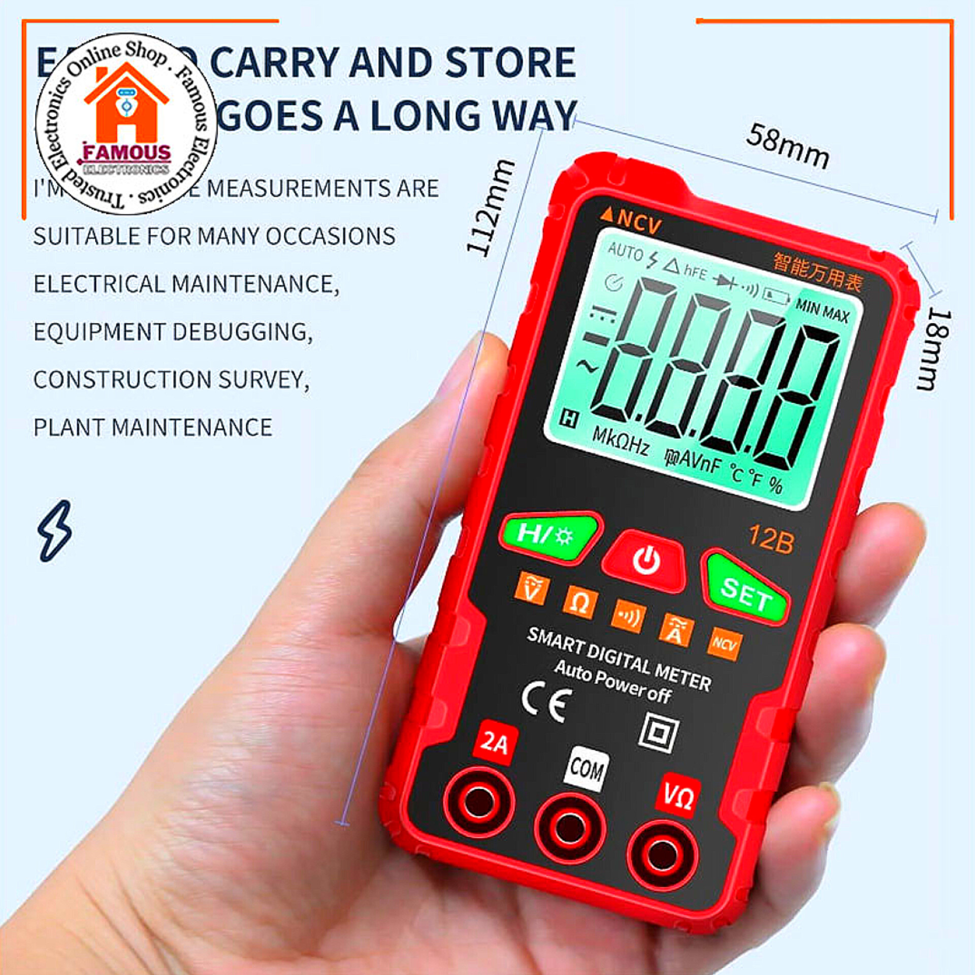 NCV Digital Multimeter High Precision Burn-Proof Fully Automatic Multimeter_img_2