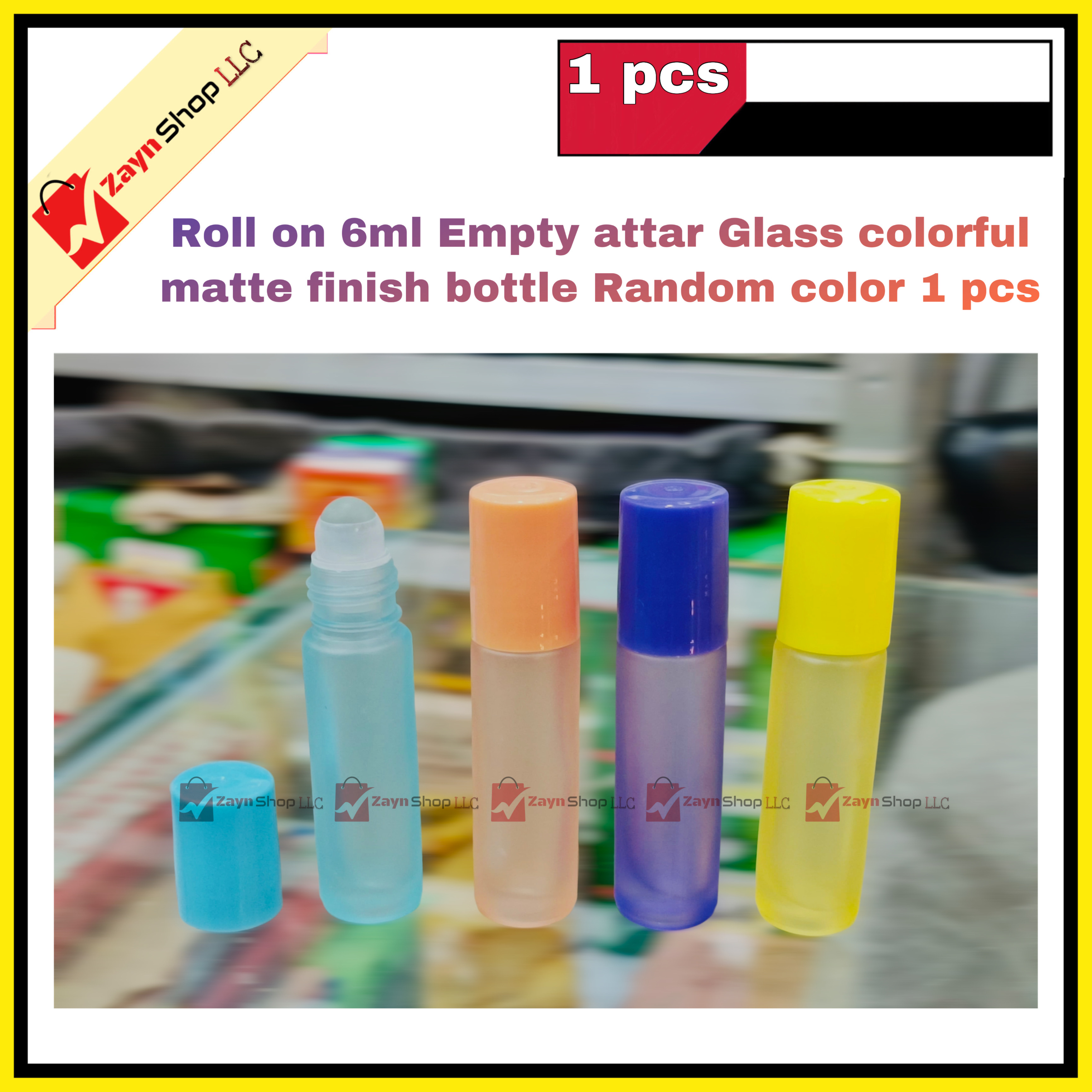 Empty Roll on Glass Attar bottle 6ml colorful matte finish Random color 1 pcs_img_0