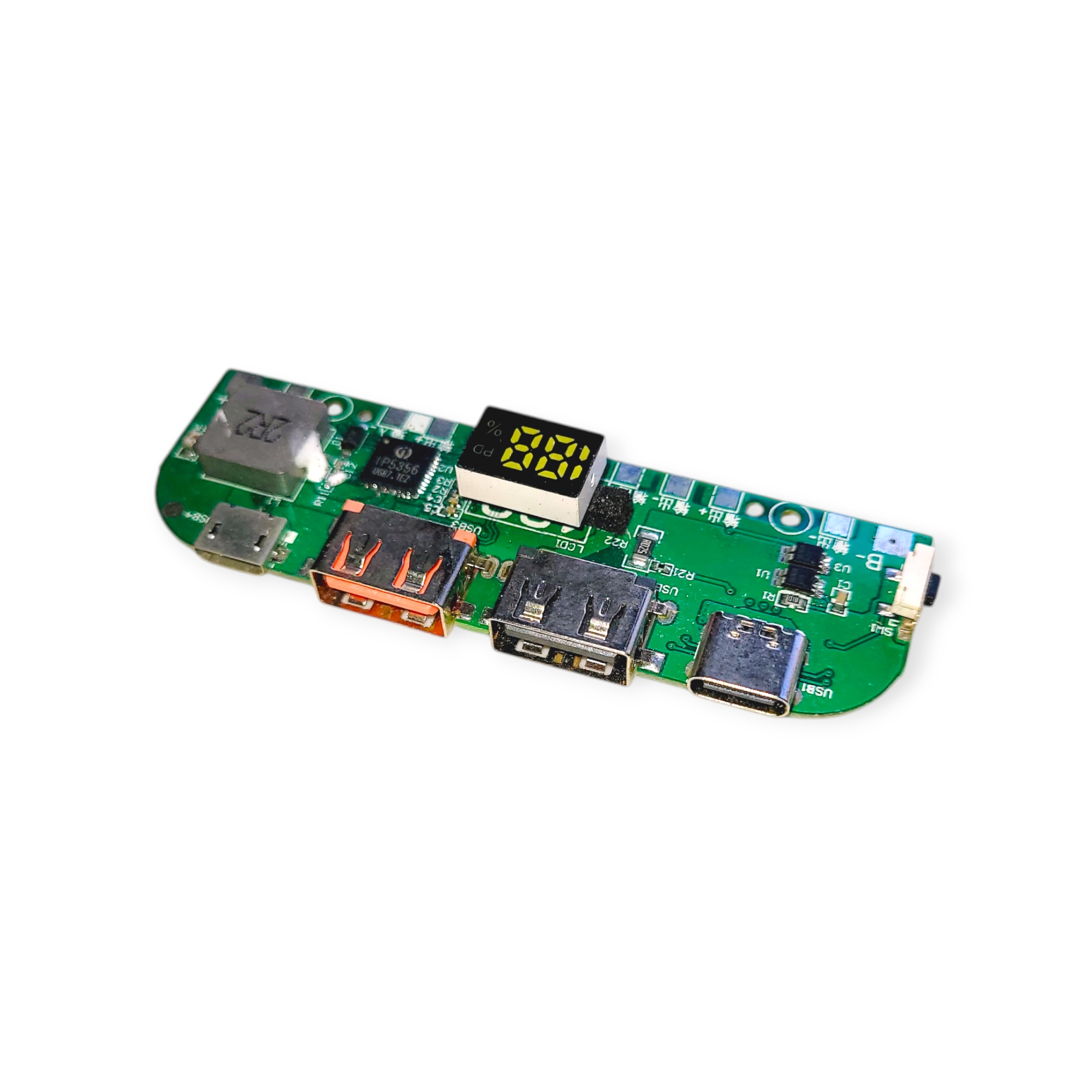 IP5356 Power Bank Circuit Board | Dual USB + Type-C + Micro USB | With Display & Power Switch