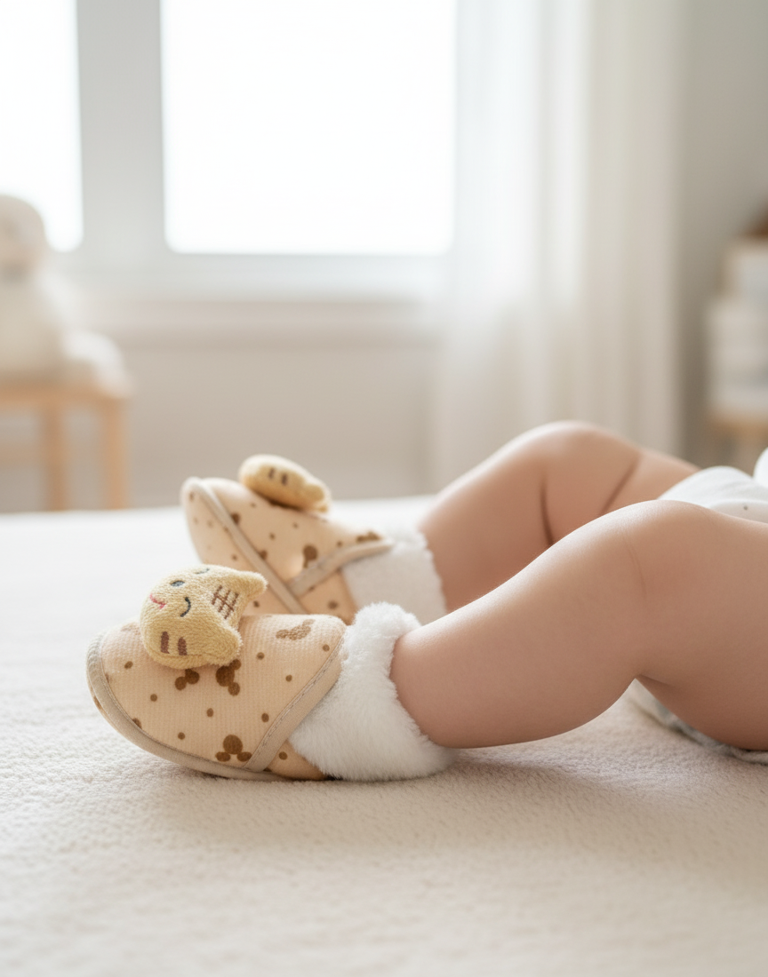 শীতের জন্য বাচ্চাদের আরামদায়ক সফট জুতা - কিউট ক্যাট ডিজাইন (০-১২ মাস) - Image 8