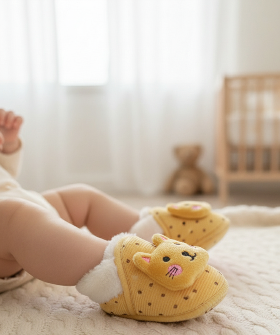 শীতের জন্য বাচ্চাদের আরামদায়ক সফট জুতা - কিউট ক্যাট ডিজাইন (০-১২ মাস) - Image 12