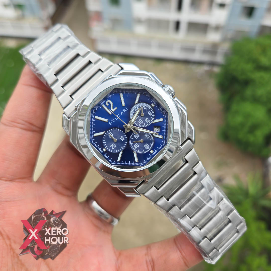 Bvlgari Octagon Shape Chronograph | Blue Dial_img_3