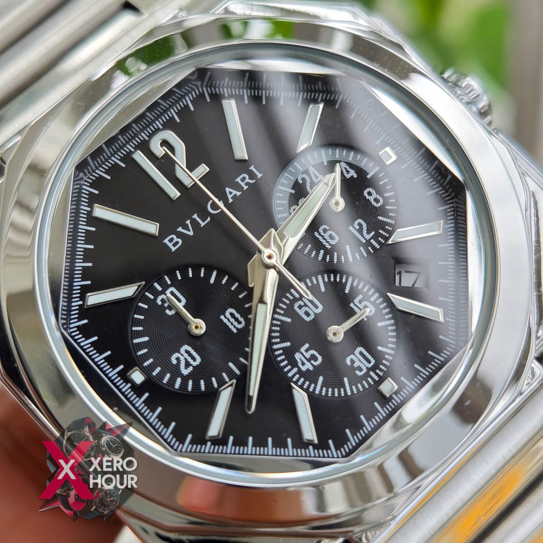 Bvlgari Octagon Shape Chronograph | Black Dial_img_2