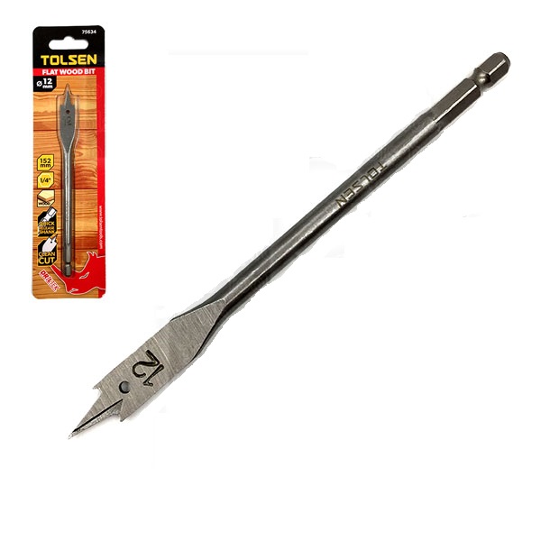 TOLSEN Flat Wood Drill Bit w/ 1/4" Hex Shank ( 12 | 14 | 16 | 18| 19 | 20 | 22 | 25 | 28 | 30 | 32 | 38mm )_img_12