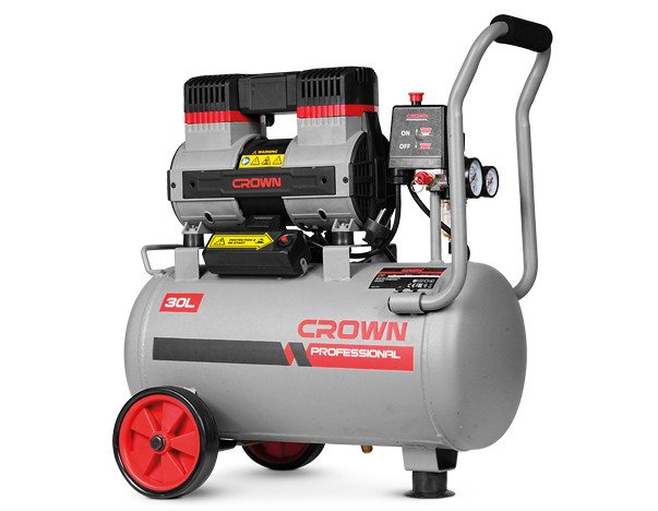 CROWN CT36090 24L Professional Oil-Free Air Compressor, 24L, 1400W, 100L/min, 8Bar; Model: CT36090_img_0