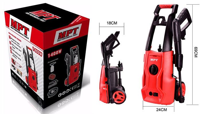 MPT MHPW1403,1400W High Pressure Washer, Car Washer, Bike Washer, 125 Bar, Model: MHPW1403_img_4