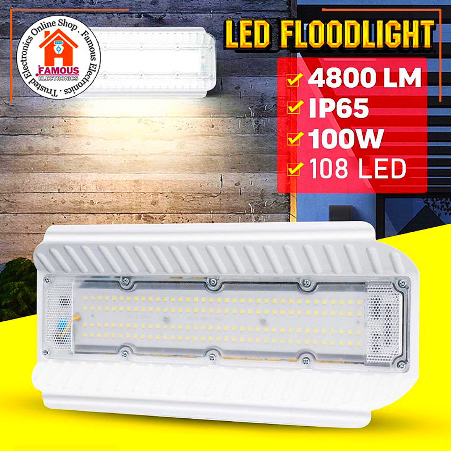 LED Flood Lights Lodine tungsten Light Cool white 100W Modern construction site lighting Waterproof AC 220V-240V_img_4