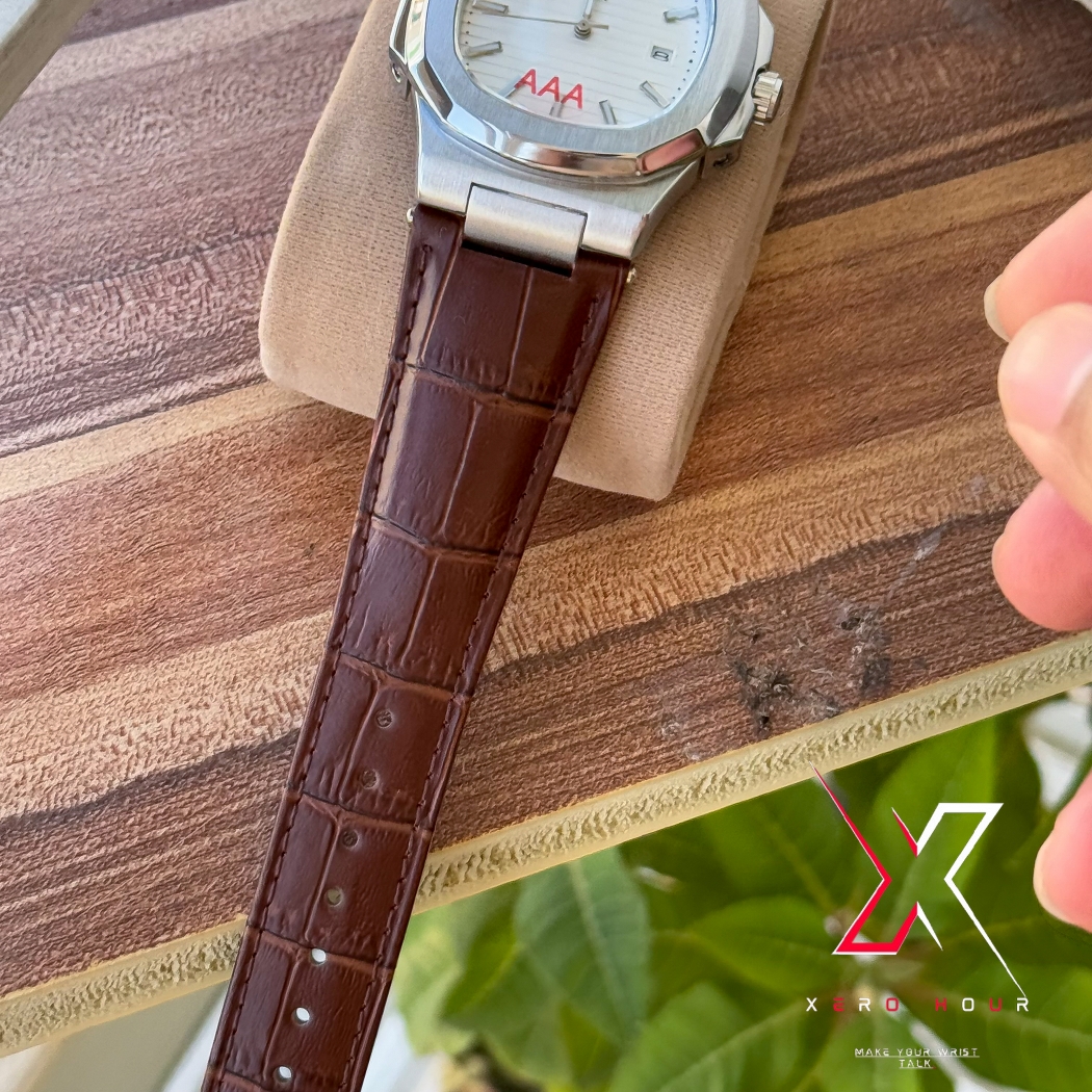 Patek philippe | AA grade | Brown Leather betl | White Dial_img_5