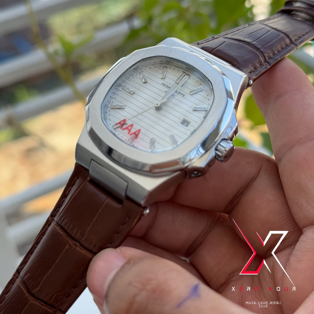 Patek philippe | AA grade | Brown Leather betl | White Dial_img_6