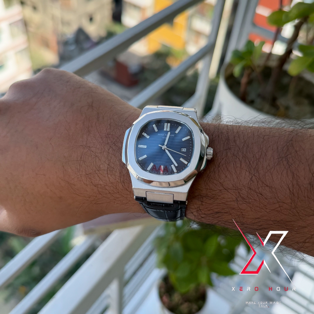 Patek philippe | AA grade | Black Leather betl | Blue Dial_img_6