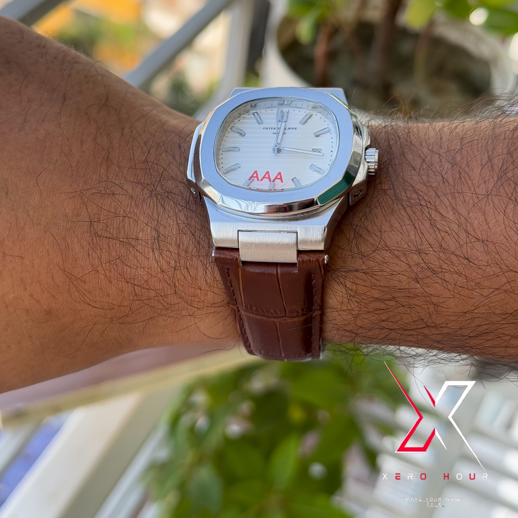 Patek philippe | AA grade | Brown Leather betl | White Dial_img_4