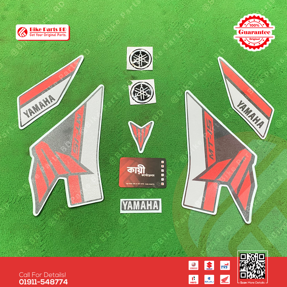 Full Set Sticker for Yamaha MT 15 V2 (White & Red Colour) bike._img_1