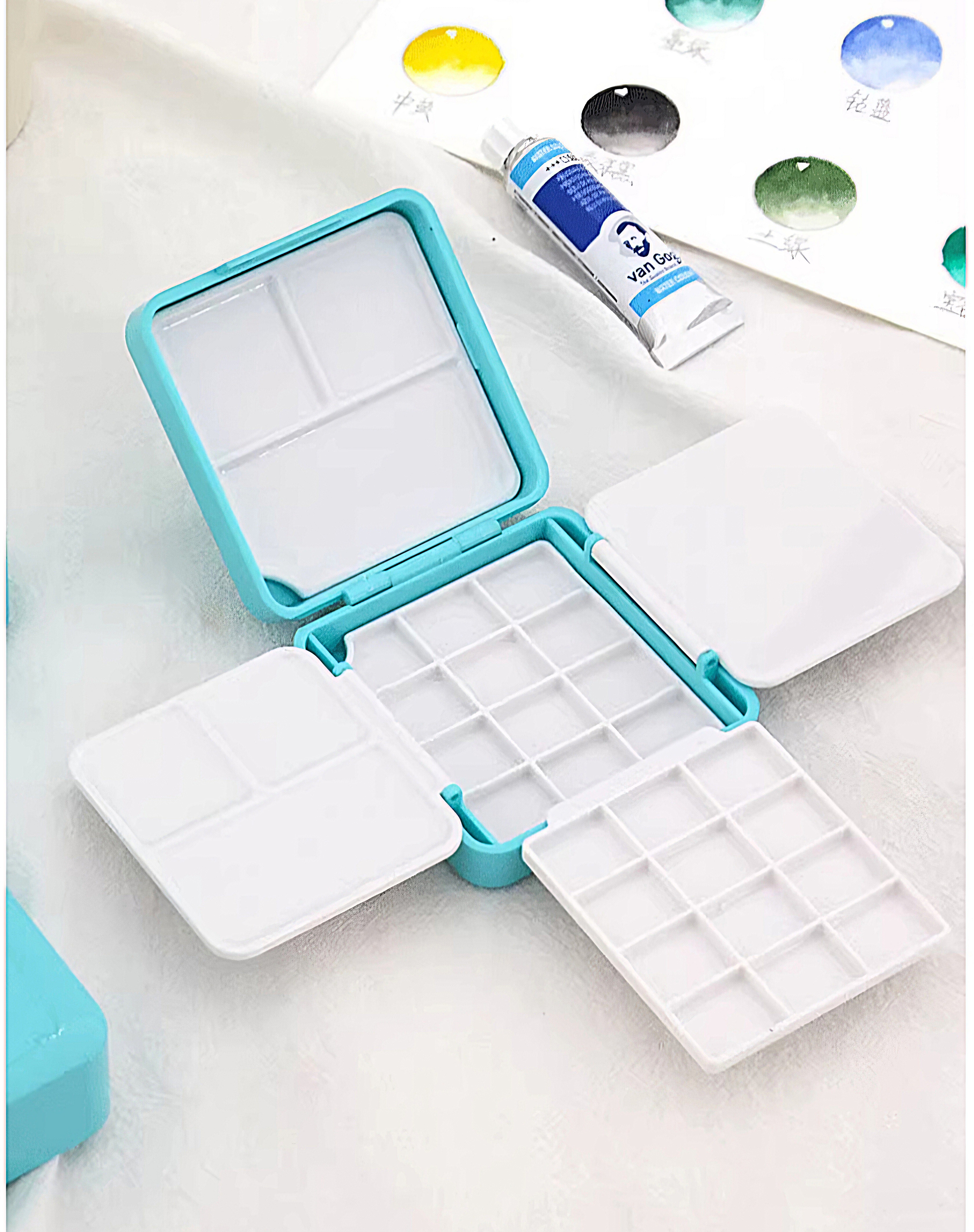 Mini Watercolor Paint Box 24 Color Portable Packing Box Travel Solid suit Color Disc Sketching Color Box_img_0