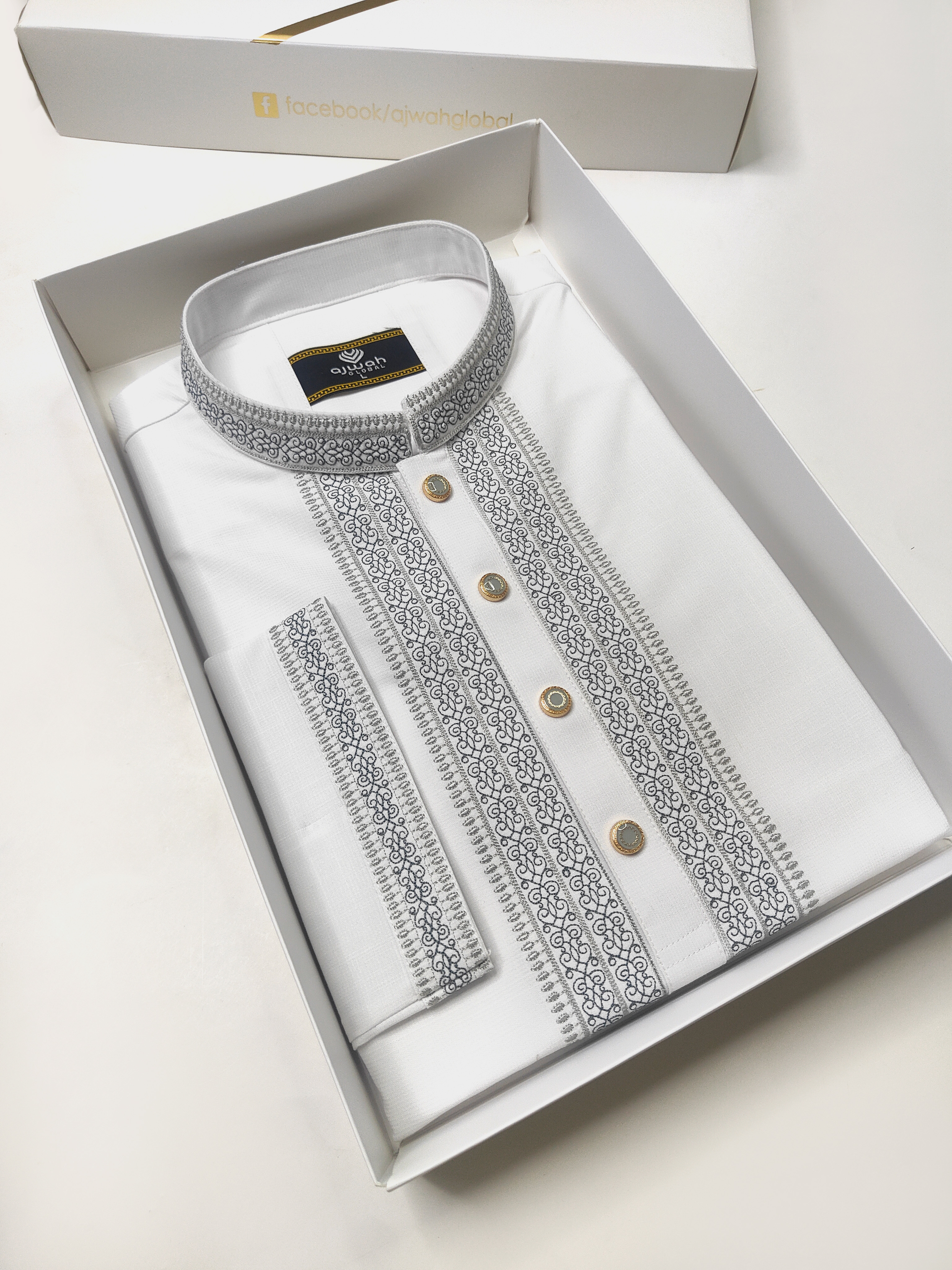 White Emperor premium embroidery Panjabi_img_1