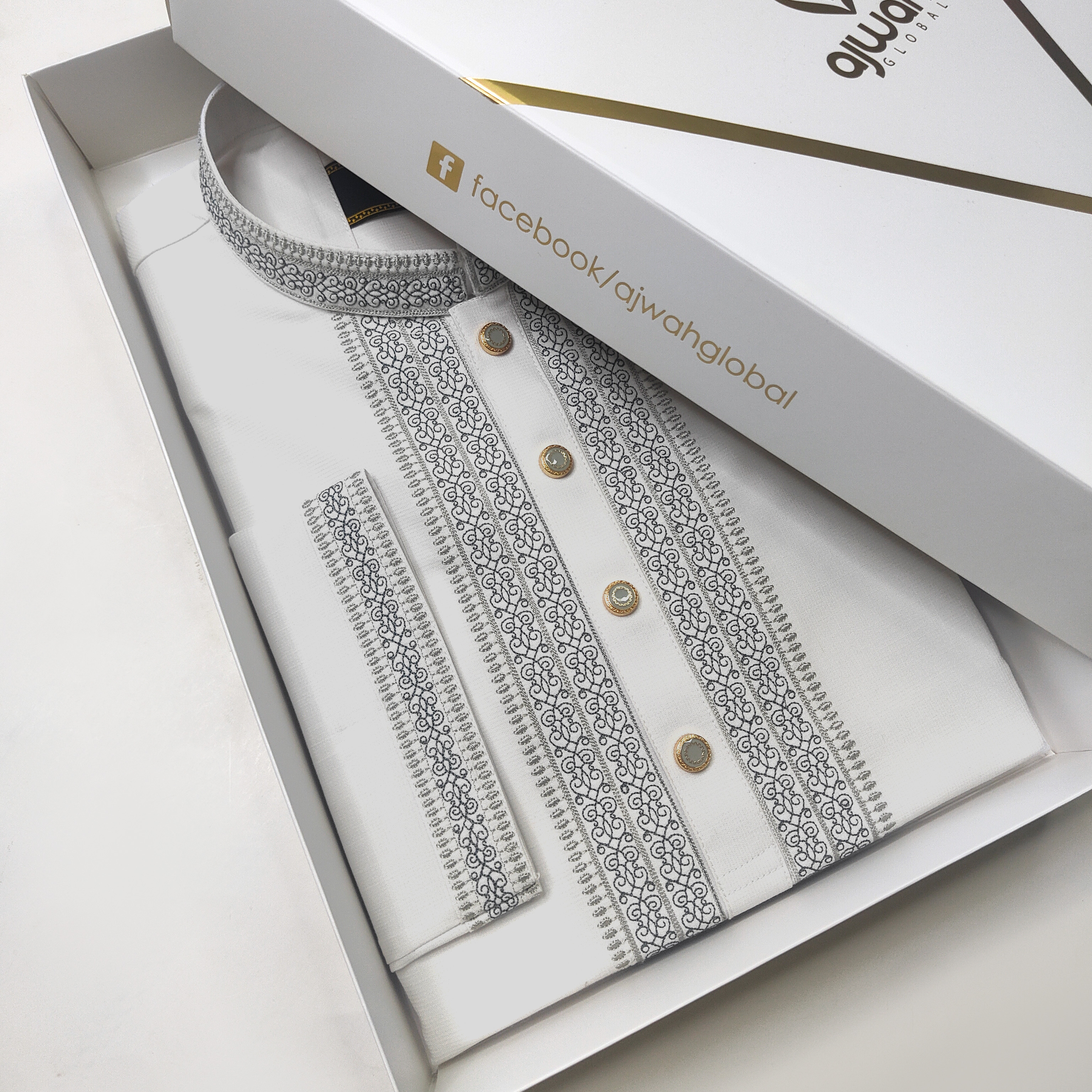 White Emperor premium embroidery Panjabi_img_2