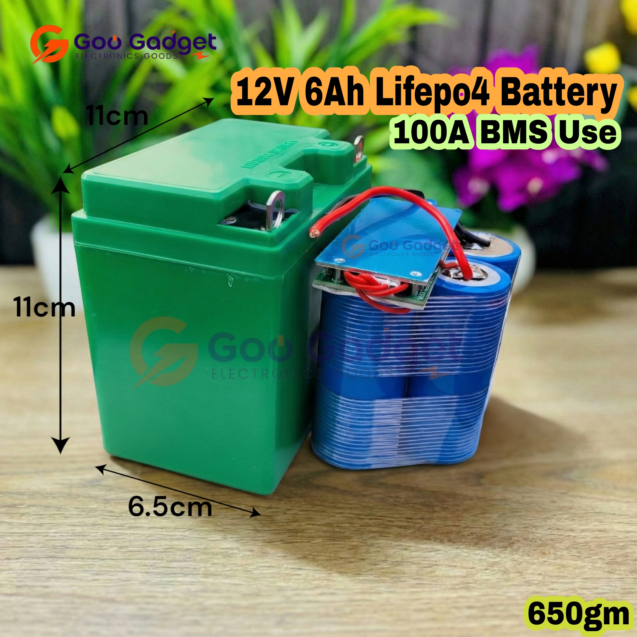 12V 6Ah LiFePO4 Rechargeable Battery Pack2y | Long-Life Lithium Iron Phosphate Pack