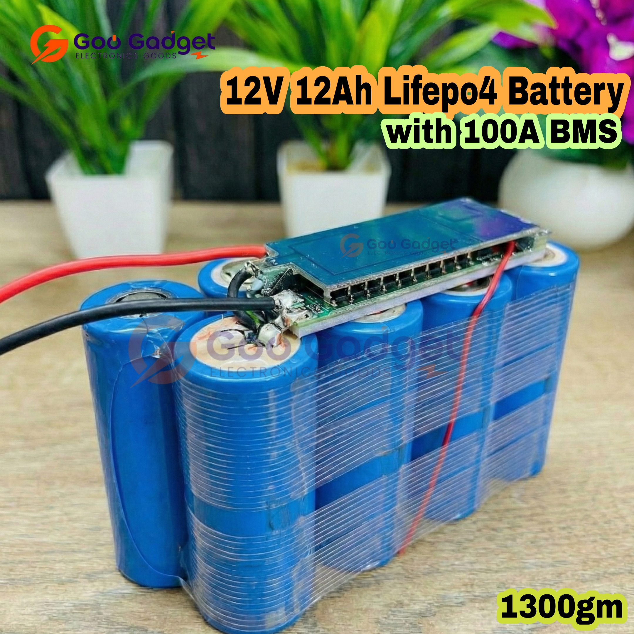 12V 12Ah LiFePO4 Bike Self-Start Battery Pack | 4S2P IFR32700 Cells with 100A Balanced BMS_img_1