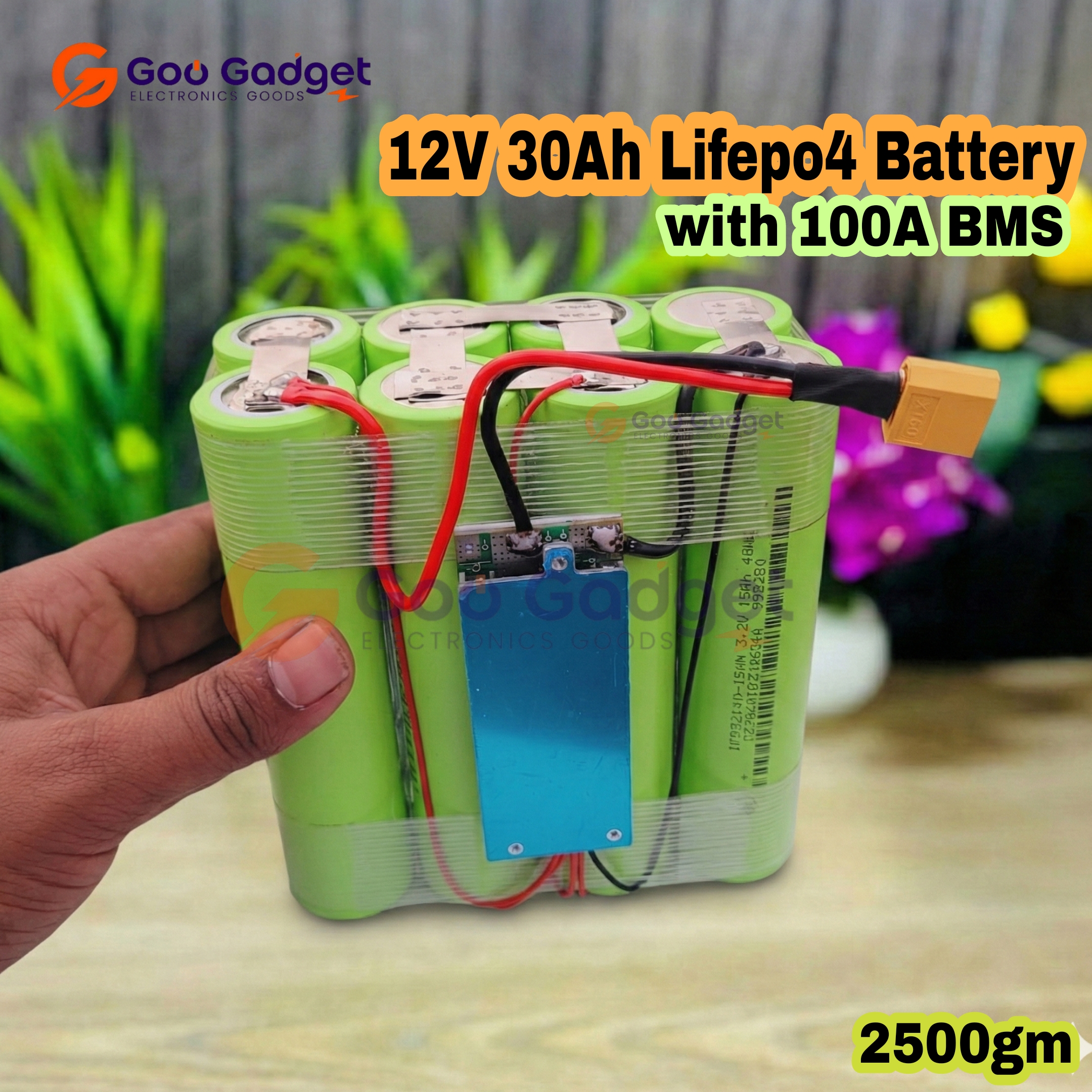 12.8V 30Ah LiFePO4 Battery Pack | 100A BMS | Heavy-Duty Power Pack