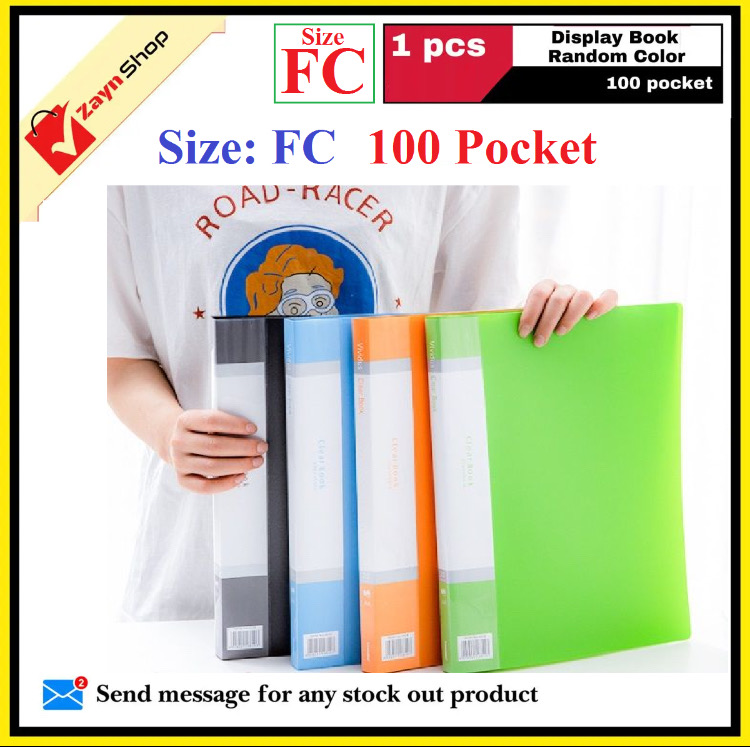 Display Book FC Legal size 100 pocket Plastic File Folder Display Presentation Book, 100 Pocket, Random color- 1pcs_img_0