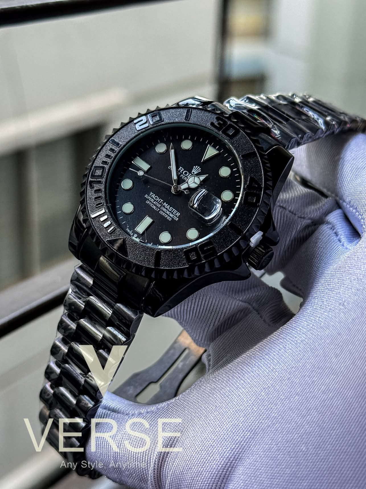 Rolex yatch master chain sweep full black