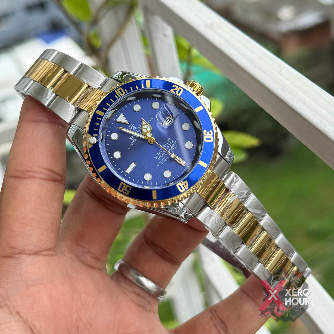Rolex Sea Dweller Dual Tone Rotating Bezel | Blue Dial blue bezel